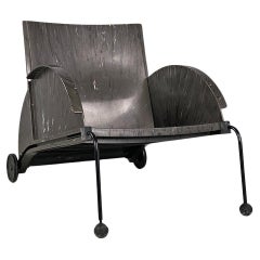 Italian modern 4841 black armchair by Anna Castelli Ferreri for Kartell, 1980s