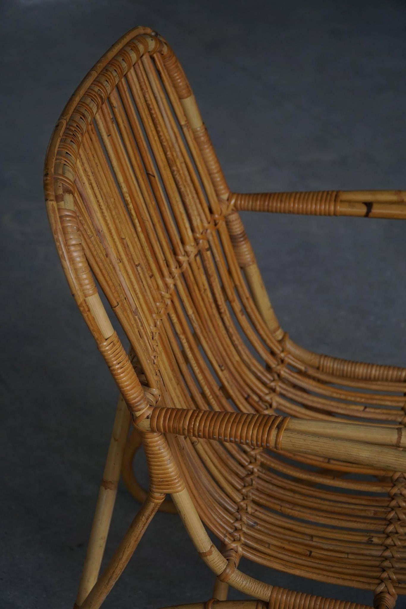 Modernismo italiano, Pareja de sillones de bambú, Mid Century Modern, Años 60 siglo XX en venta