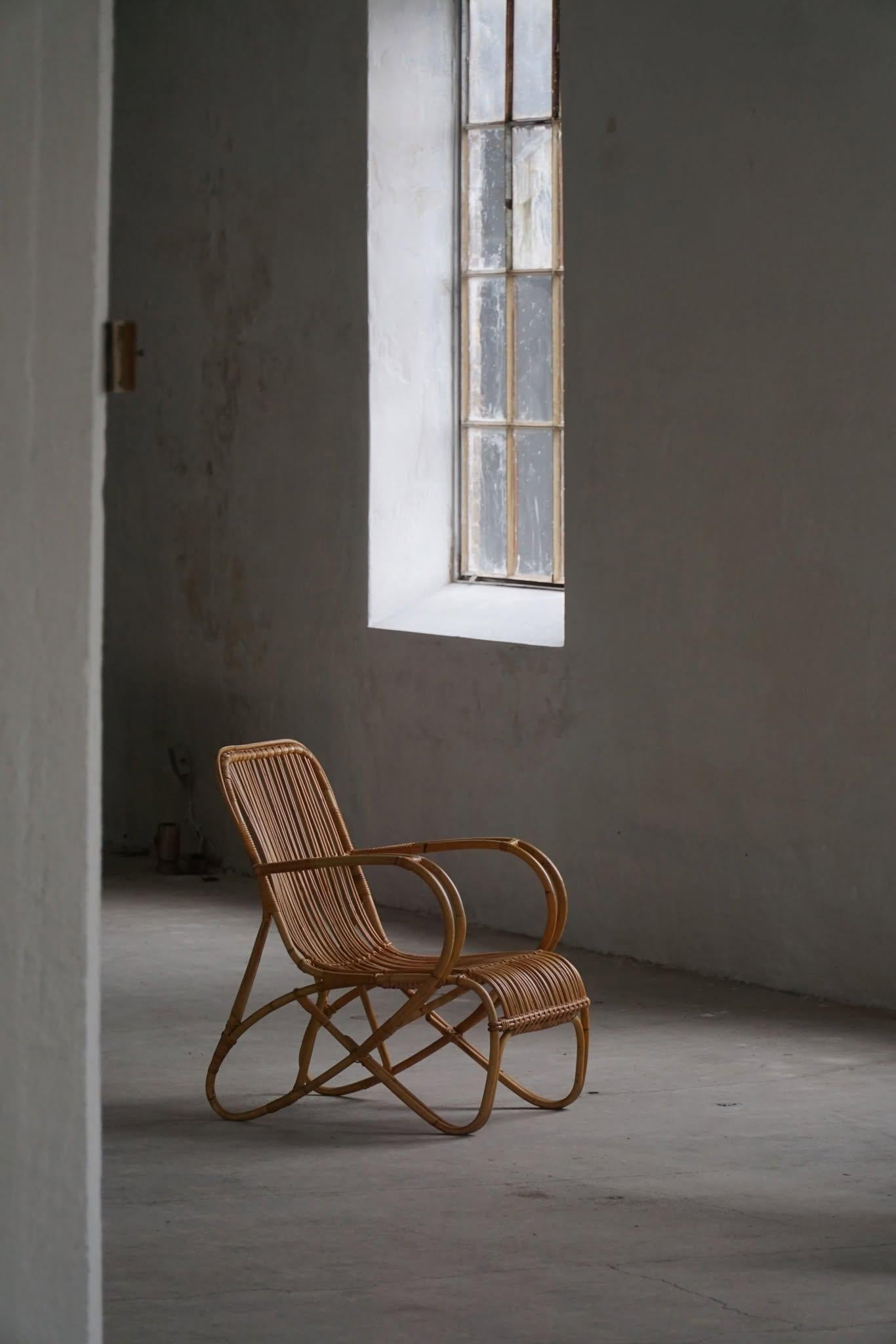 Modernismo italiano, Pareja de sillones de bambú, Mid Century Modern, Años 60 en venta 2