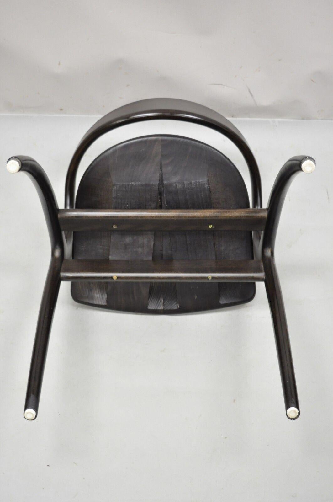 Italian Modern A. Sibau Sculptural Cherry Wood Dark Finish Dining Chair 6