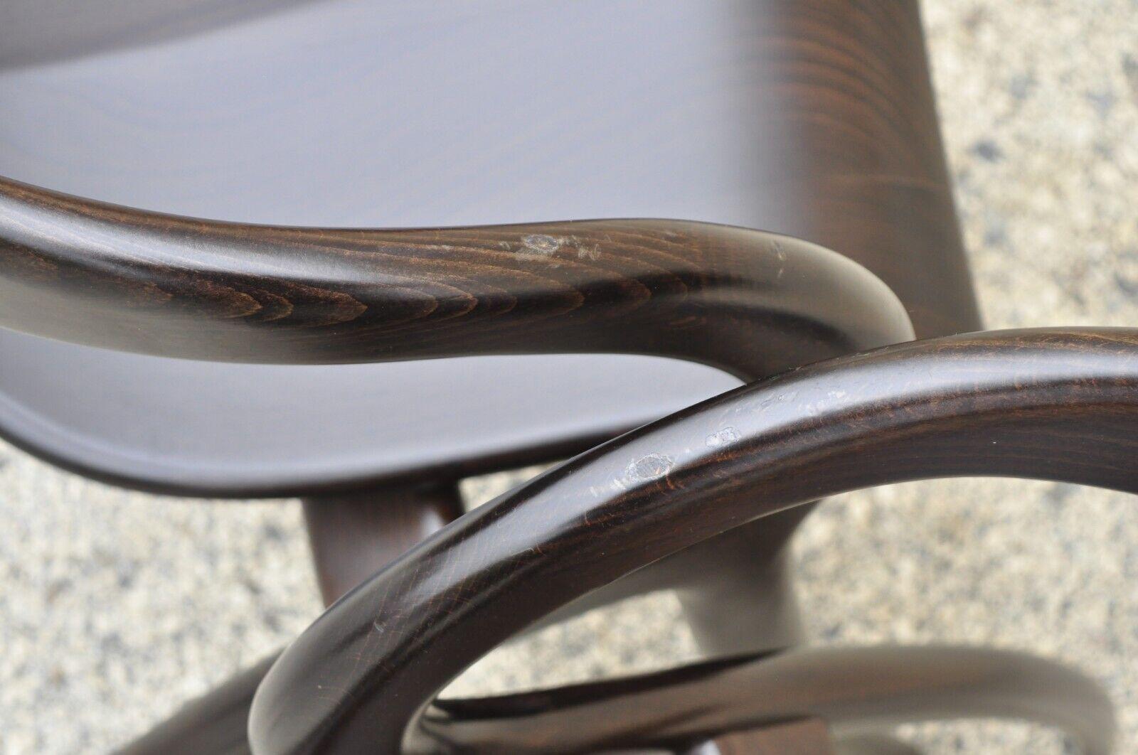 Italian Modern A. Sibau Sculptural Cherry Wood Dark Finish Dining Chair 1