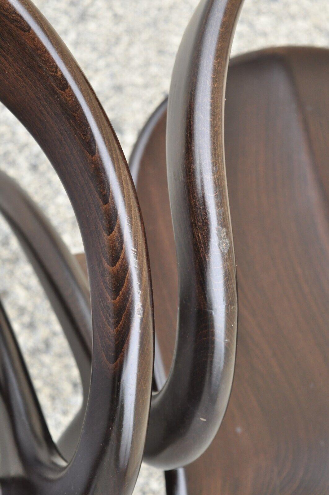 Italian Modern A. Sibau Sculptural Cherry Wood Dark Finish Dining Chair 3