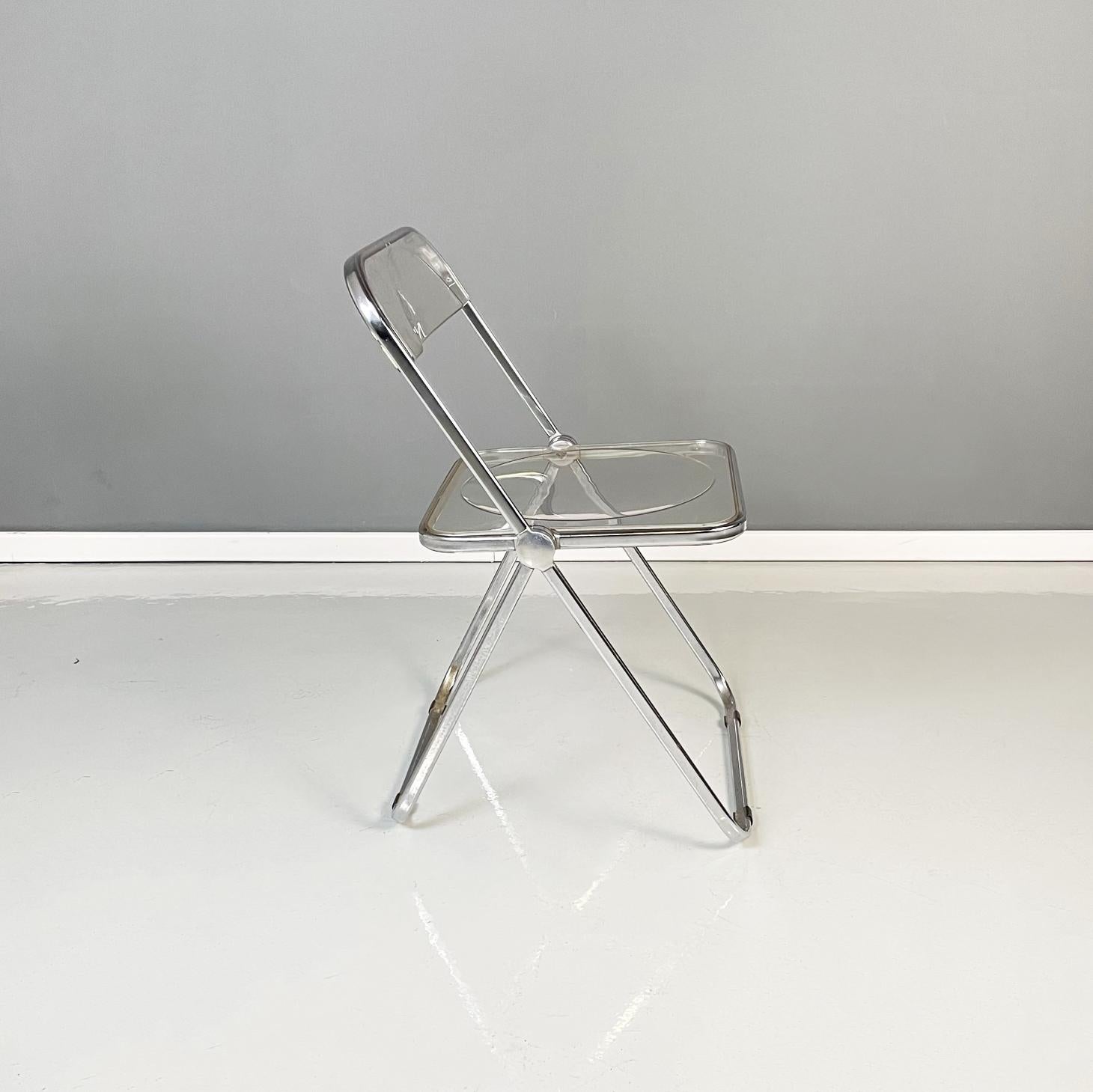 Italian modern ABS Folding chairs Plia by Piretti for Anonima Castelli, 1970s In Good Condition In MIlano, IT