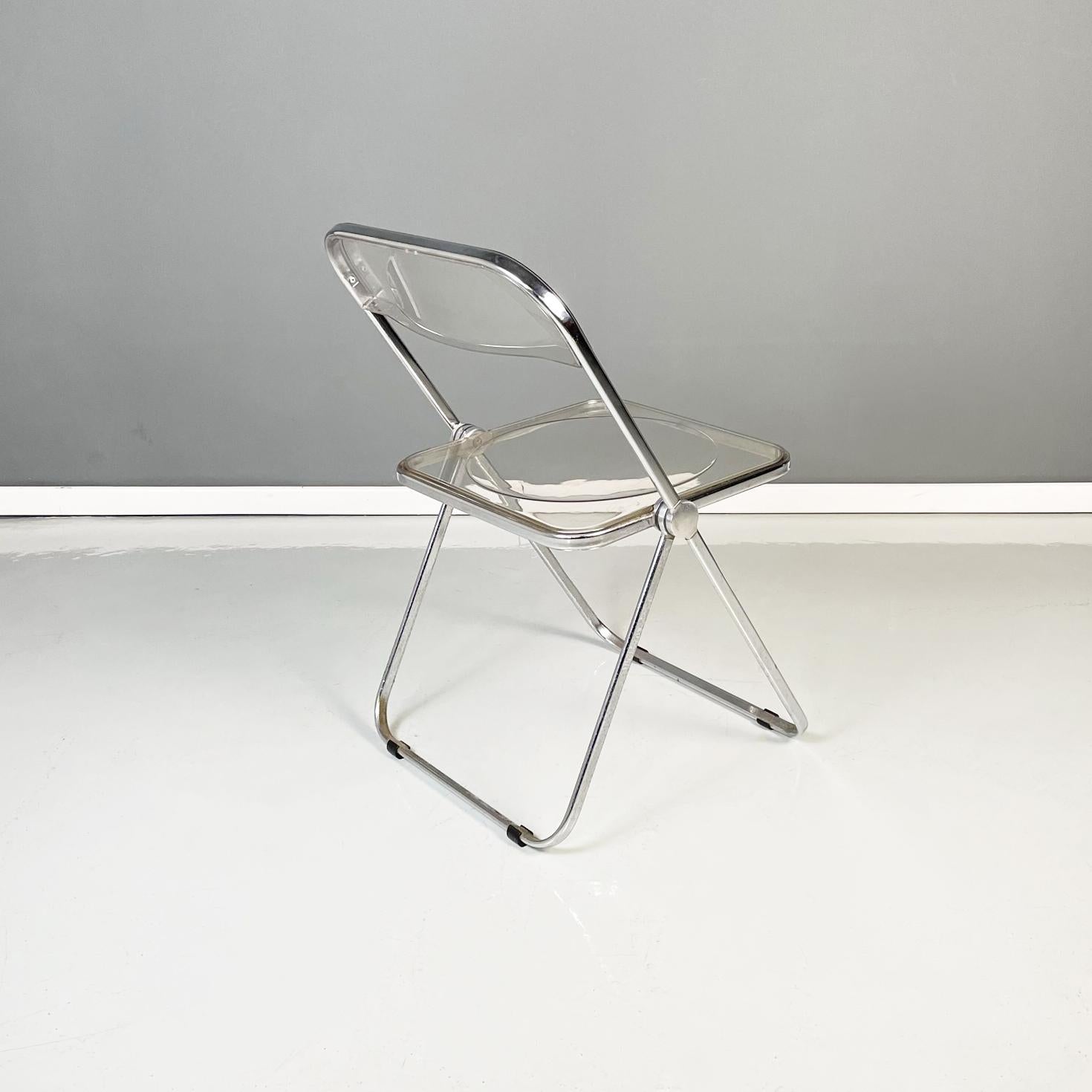 Late 20th Century Italian modern ABS Folding chairs Plia by Piretti for Anonima Castelli, 1970s