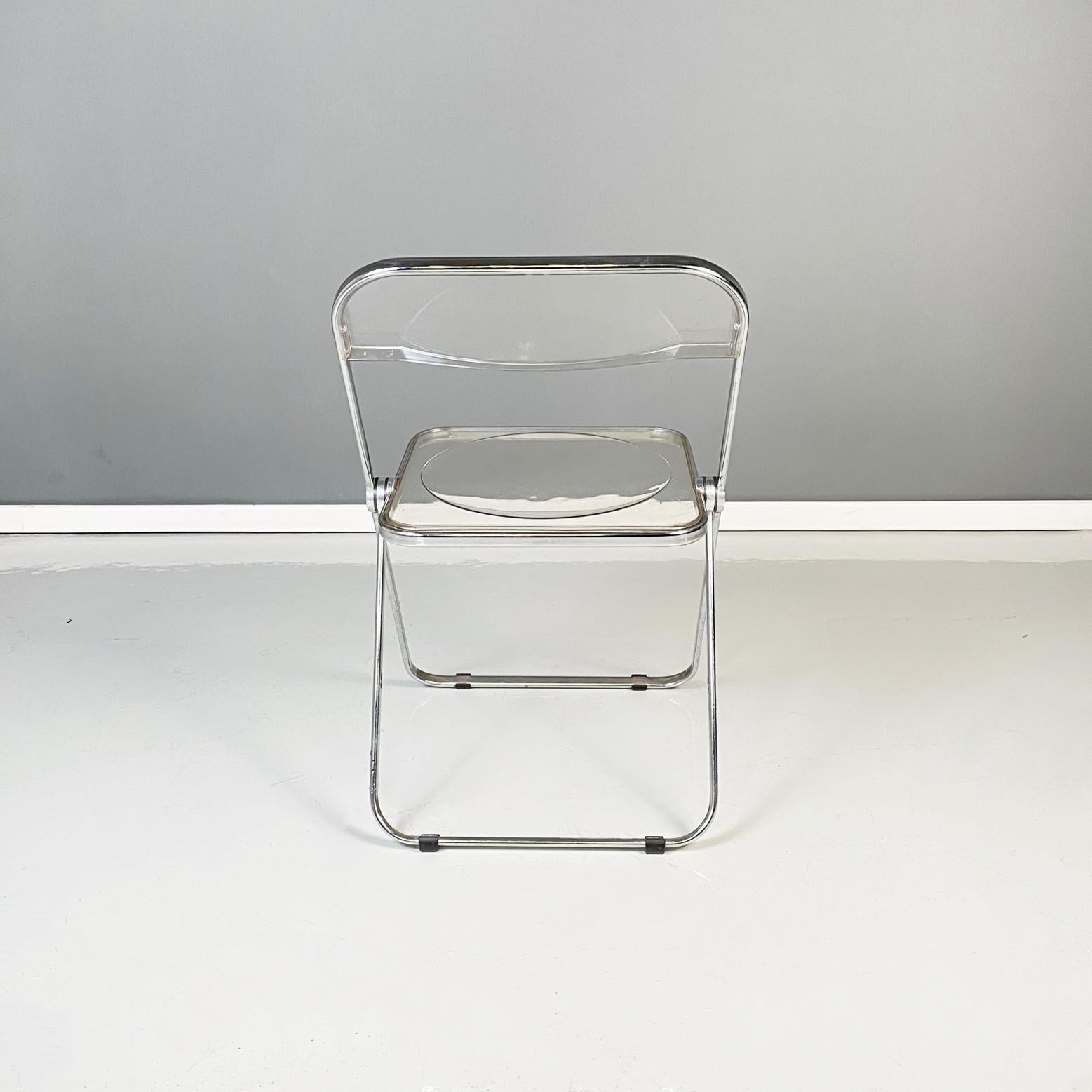 Plastic Italian modern ABS Folding chairs Plia by Piretti for Anonima Castelli, 1970s