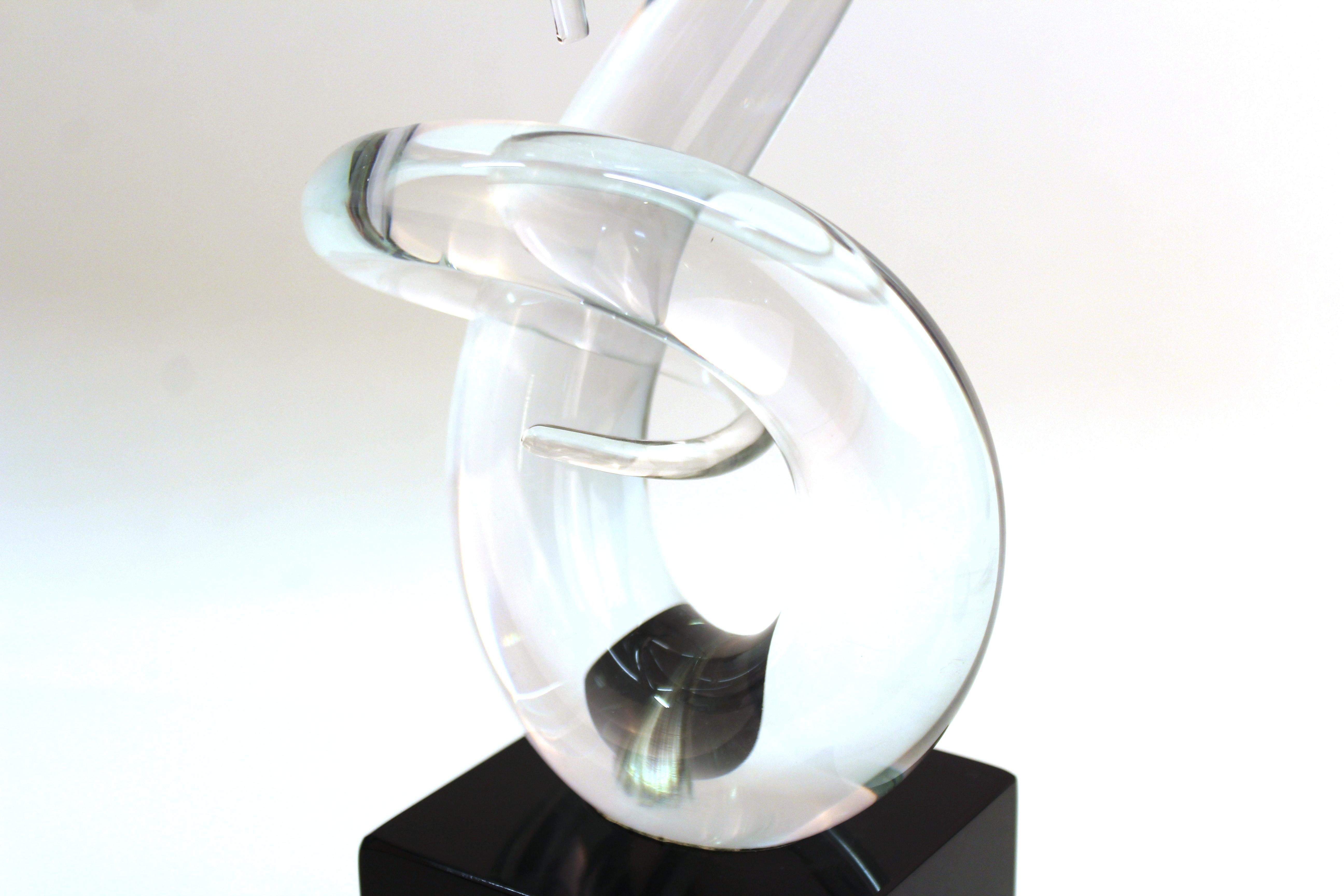 Italian Modern Abstract Art Glass Sculpture Signed Auotra 5