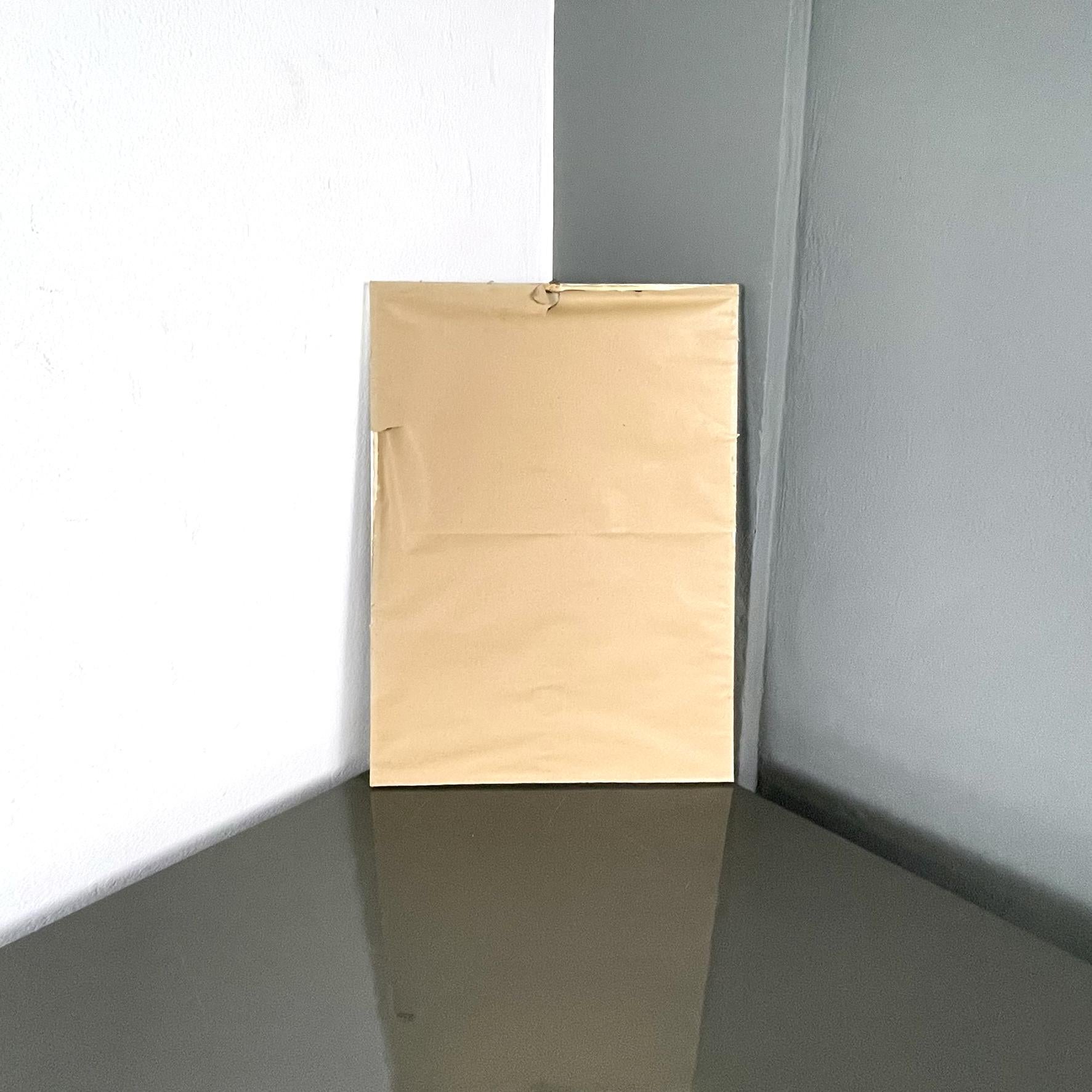 Peinture abstraite moderne italienne sur papier et cadre métallique, 1972 en vente 2
