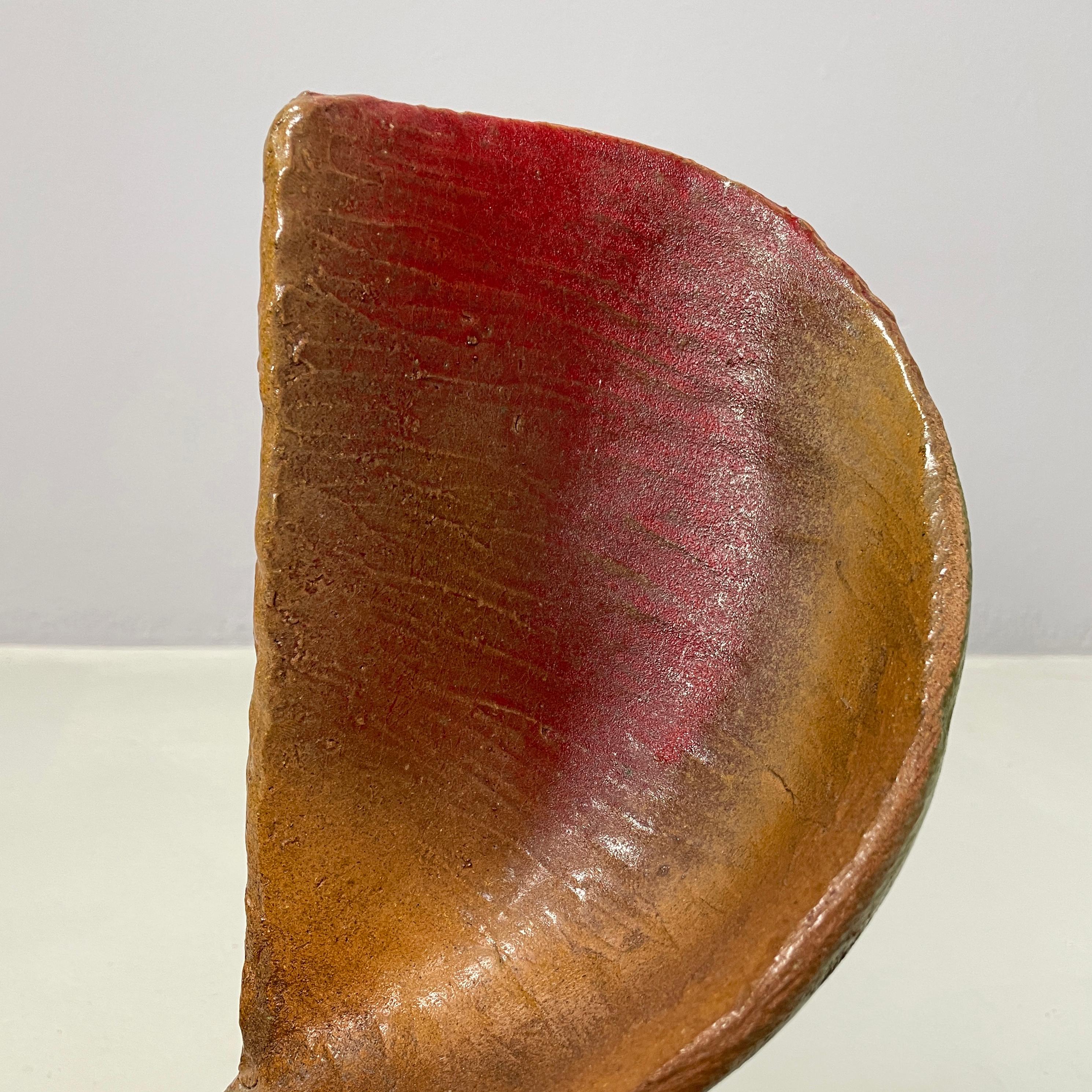 Italian modern abstract organic sculpture in terracotta, 1970s For Sale 4