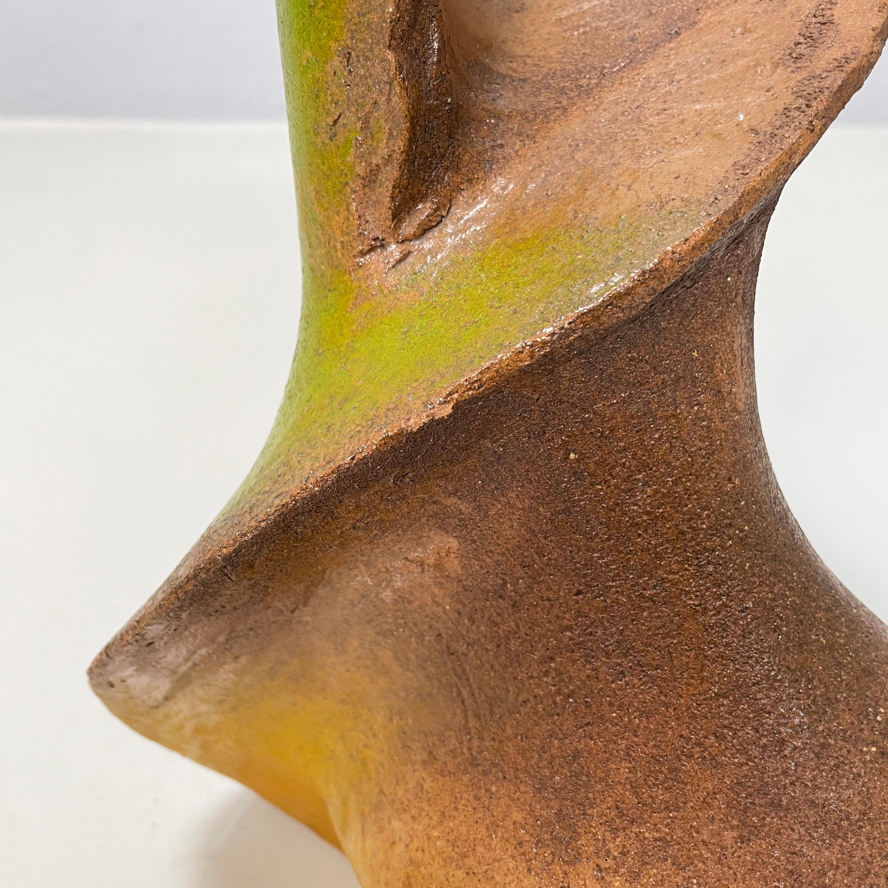 Italian modern abstract organic sculpture in terracotta, 1970s For Sale 8
