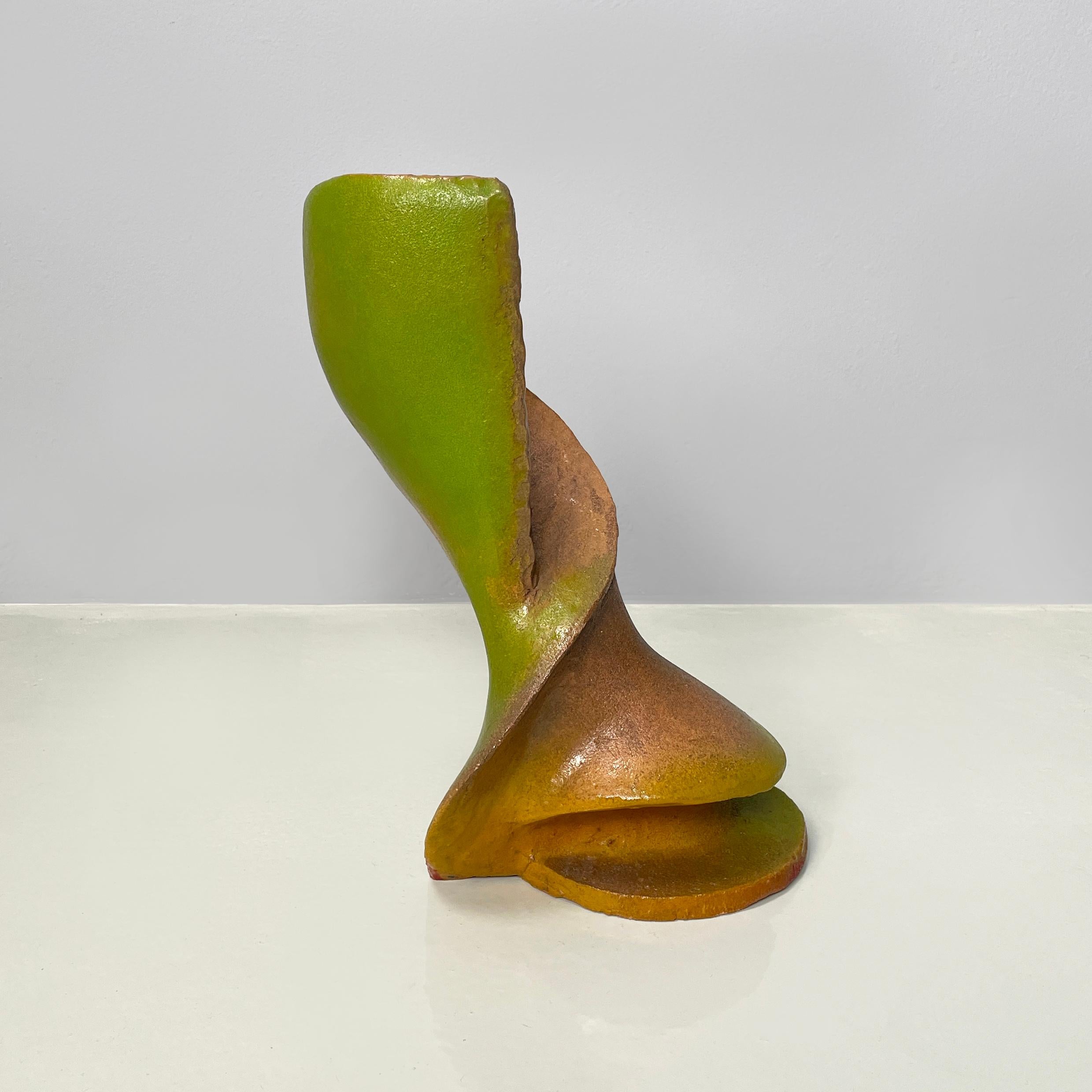 Modern Italian modern abstract organic sculpture in terracotta, 1970s For Sale
