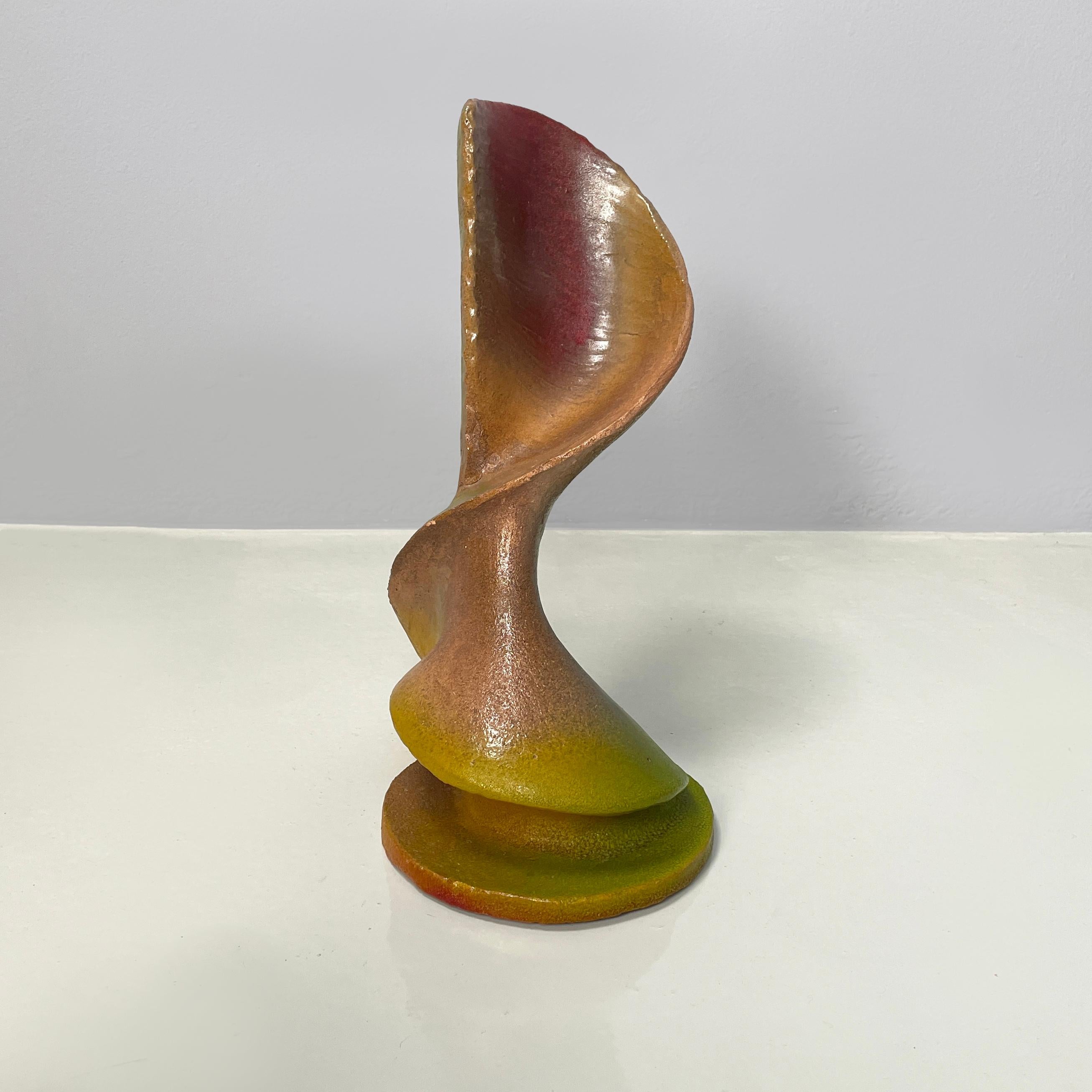 Late 20th Century Italian modern abstract organic sculpture in terracotta, 1970s For Sale