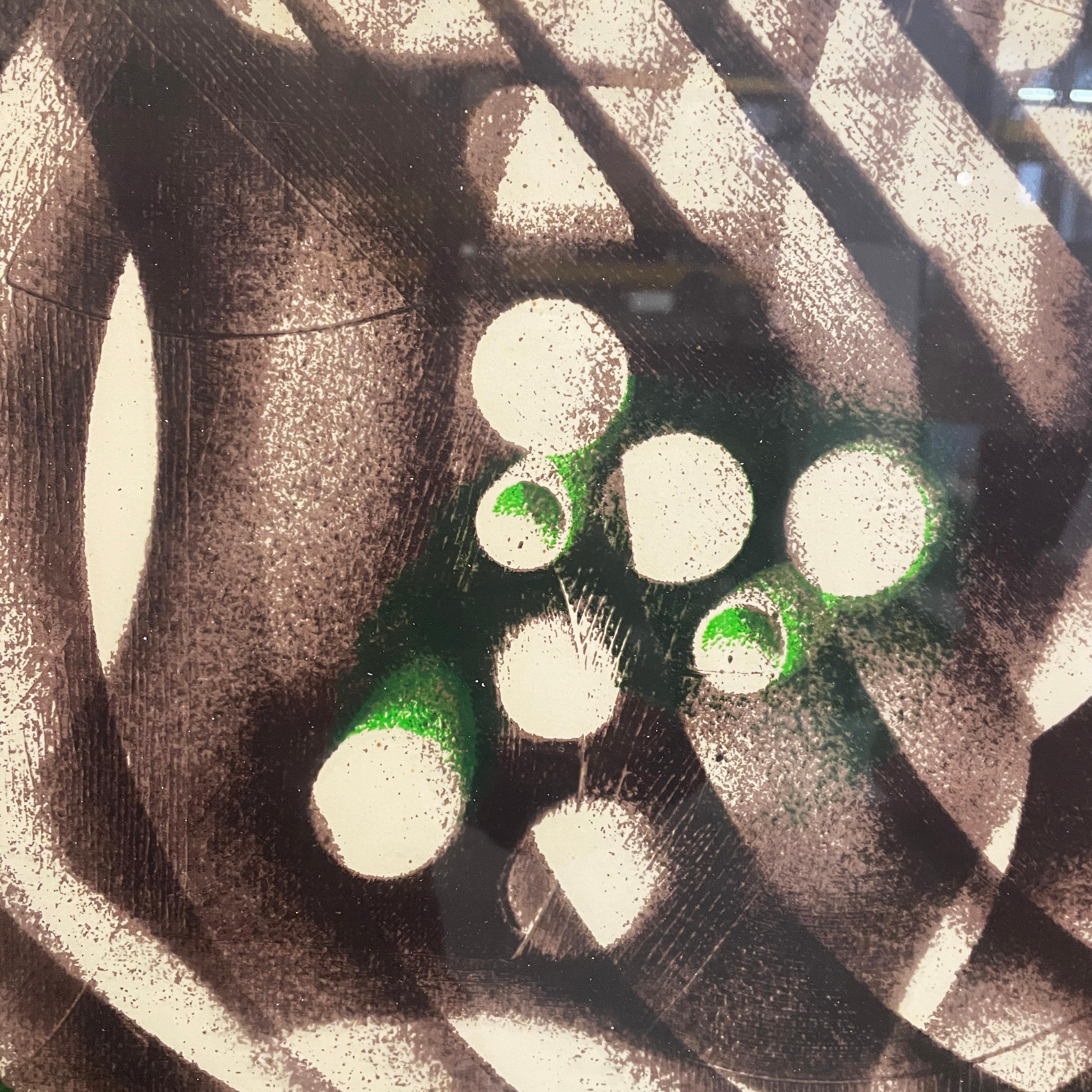 Late 20th Century Italian modern Abstract print acrylic relief texture by Clelia Cortemiglia, 1972 in vendita