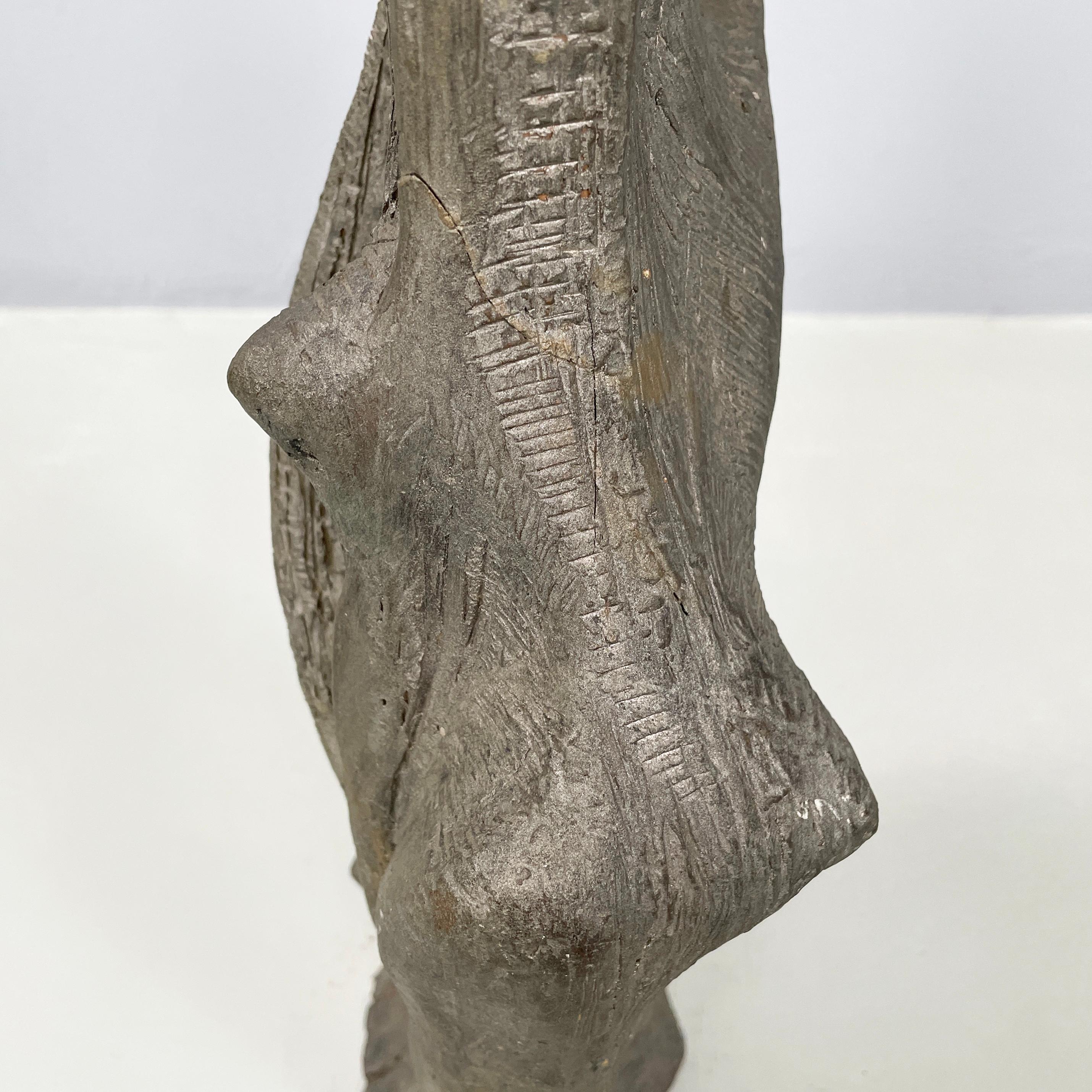 Escultura abstracta moderna italiana de terracota gris oscuro  Edmondo Cirillo, 1968 en venta 4