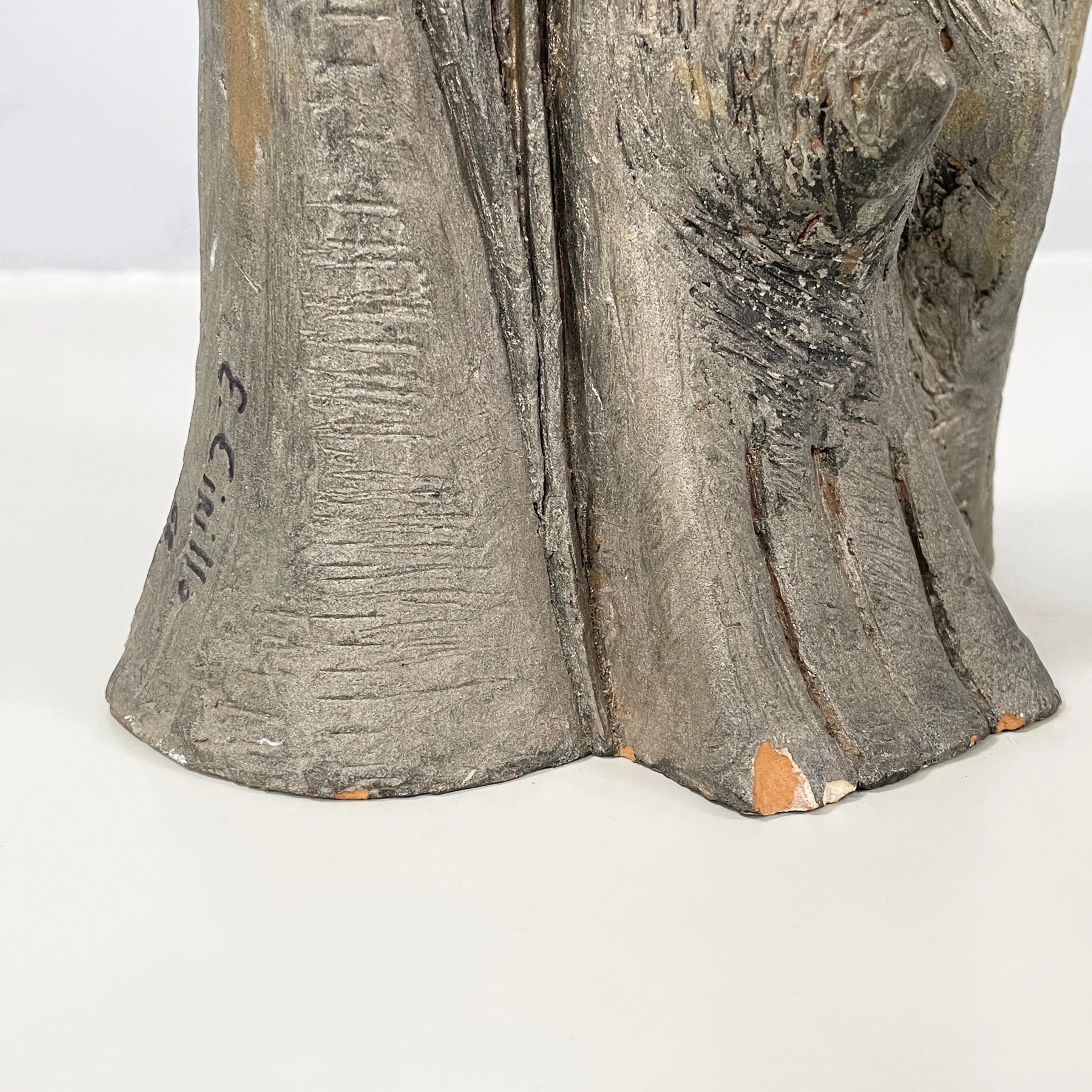 Escultura abstracta moderna italiana de terracota gris oscuro  Edmondo Cirillo, 1968 en venta 6