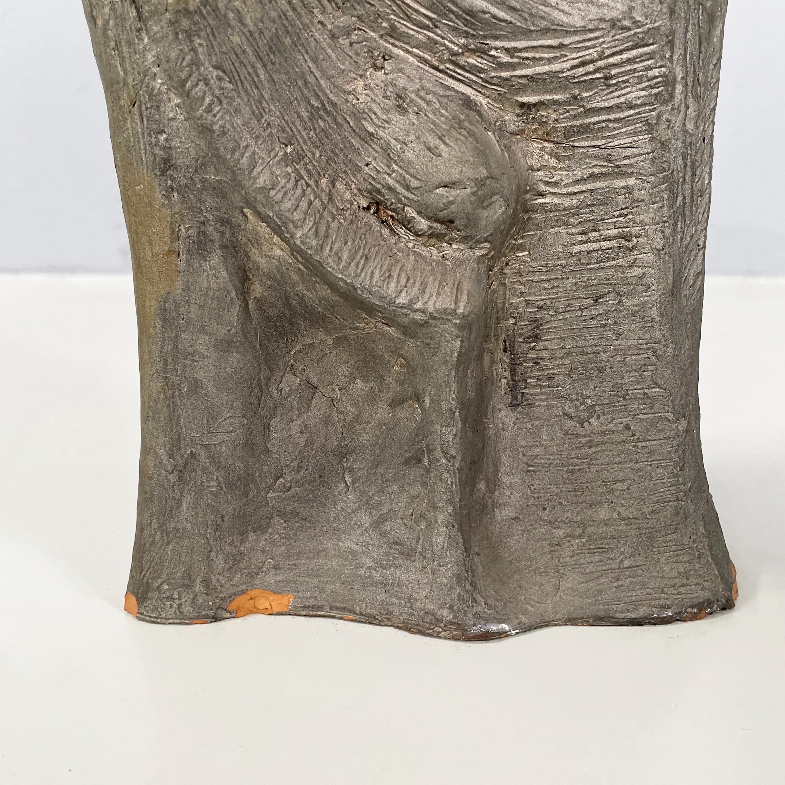 Escultura abstracta moderna italiana de terracota gris oscuro  Edmondo Cirillo, 1968 en venta 7