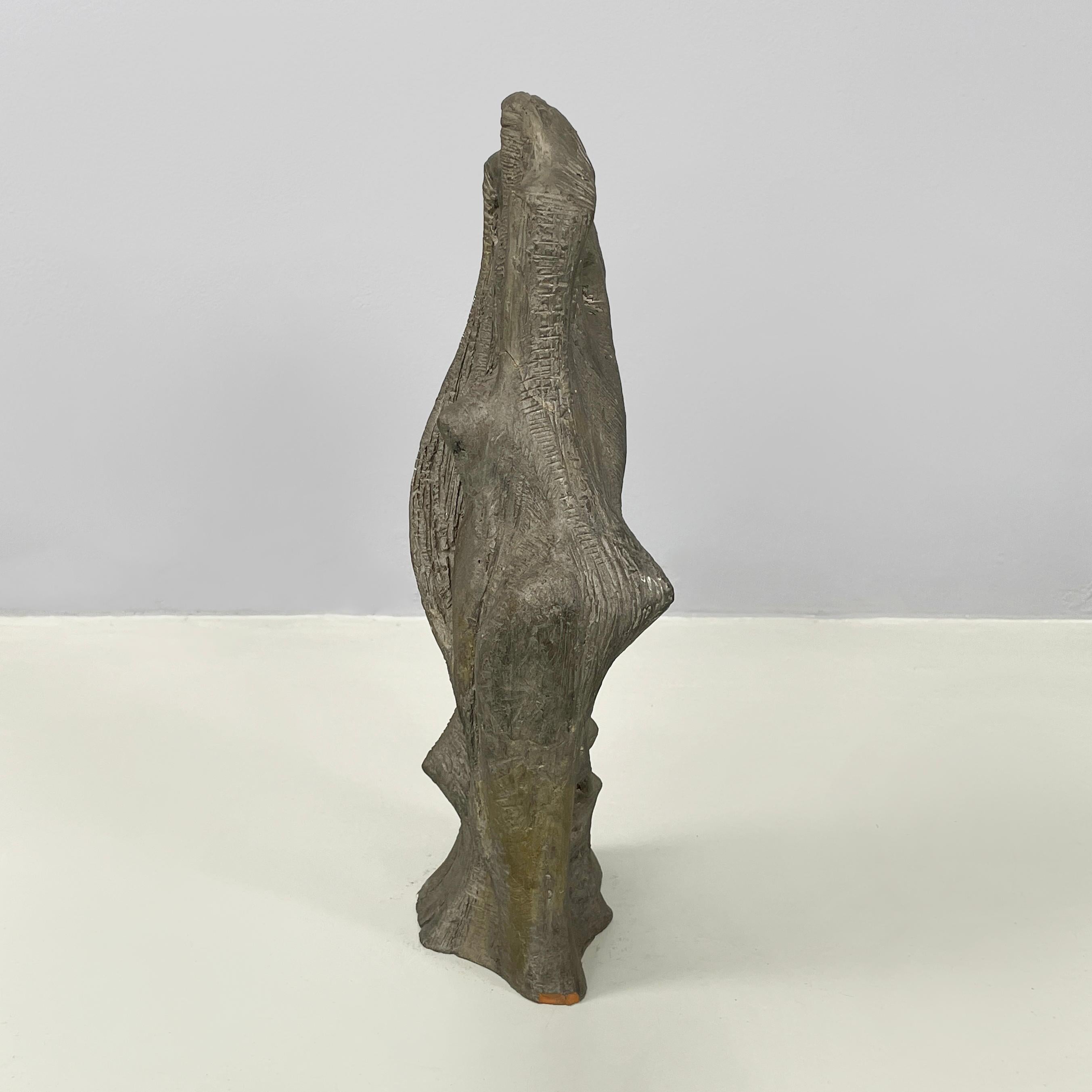 Escultura abstracta moderna italiana de terracota gris oscuro  Edmondo Cirillo, 1968 Italiano en venta