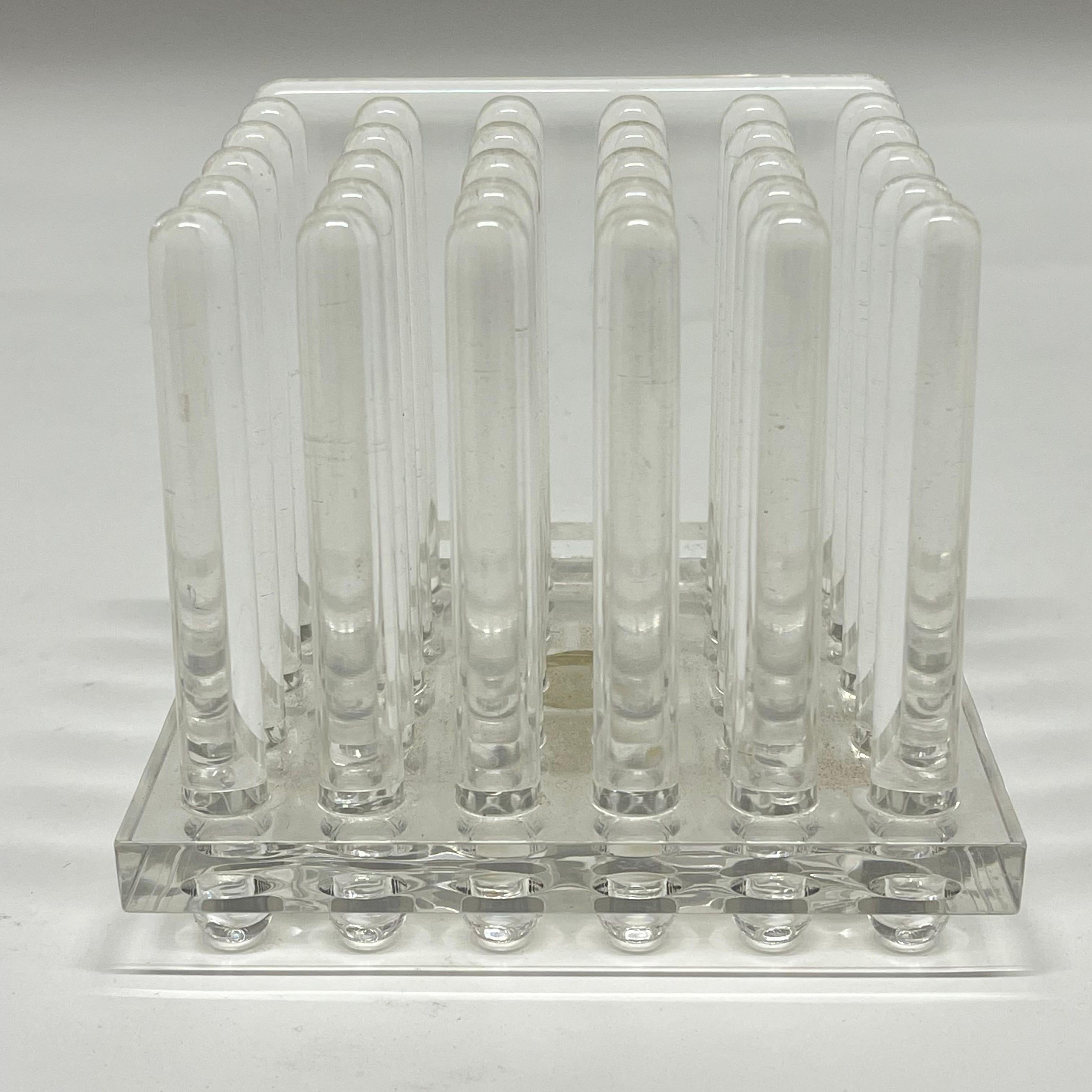 Italian Modern Acrylic Lucite Desk or Letter Organizer, by Guzzini, Italy, 1970s 4