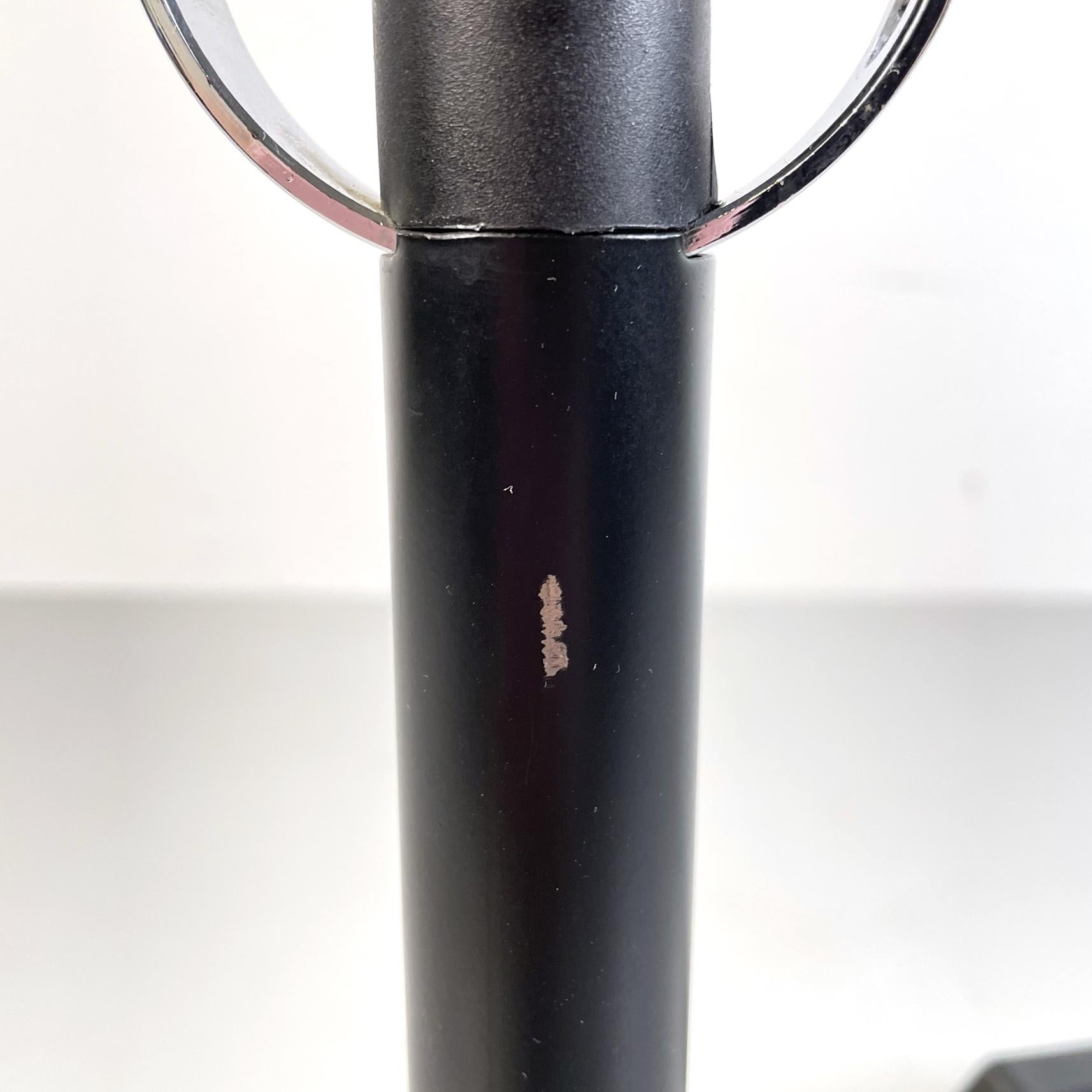 Italian Modern Adjustable Black and Silver Metal Table Lamp, 1980s For Sale 10