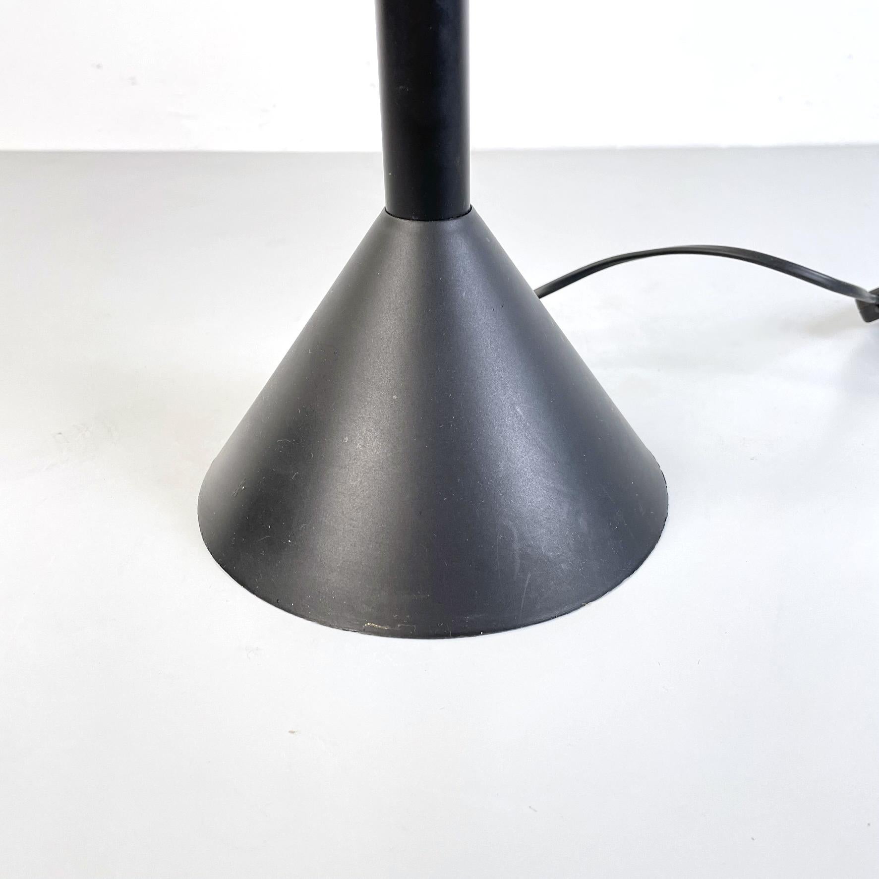 Italian Modern Adjustable Black and Silver Metal Table Lamp, 1980s For Sale 11