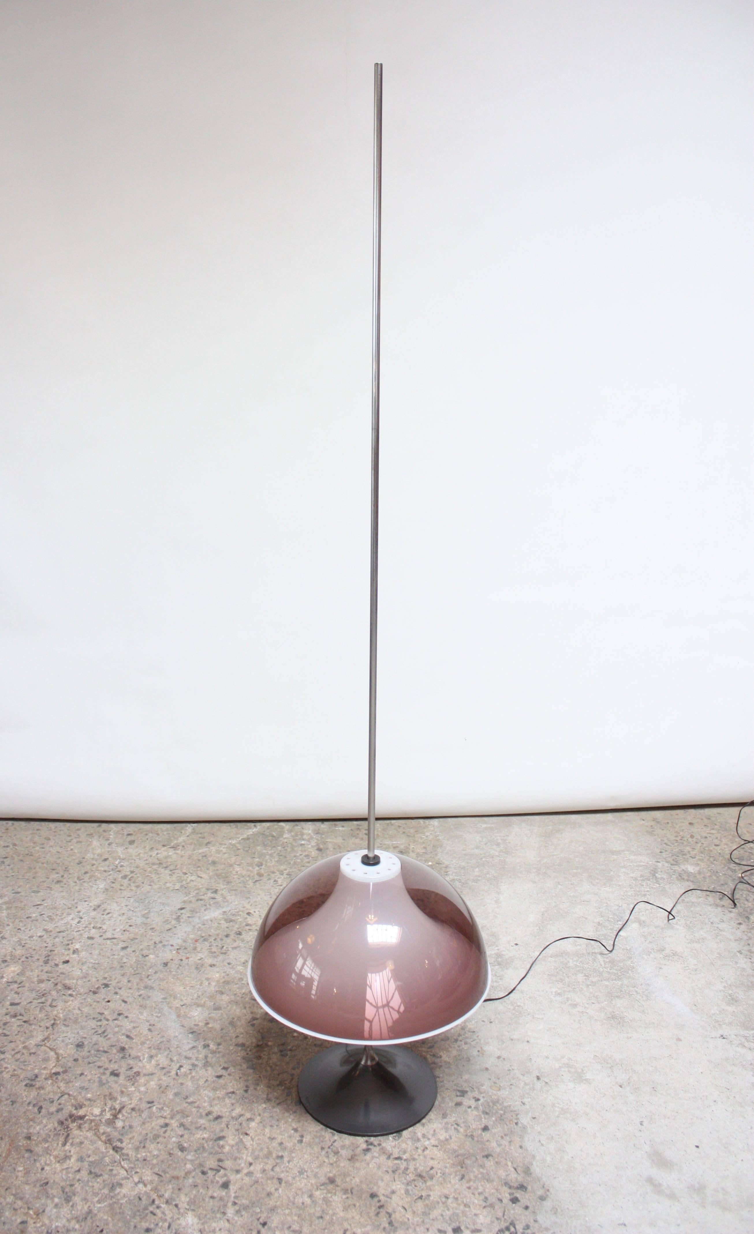 Plated Italian Modern Adjustable Floor Lamp Attributed to Gino Sarfatti For Sale