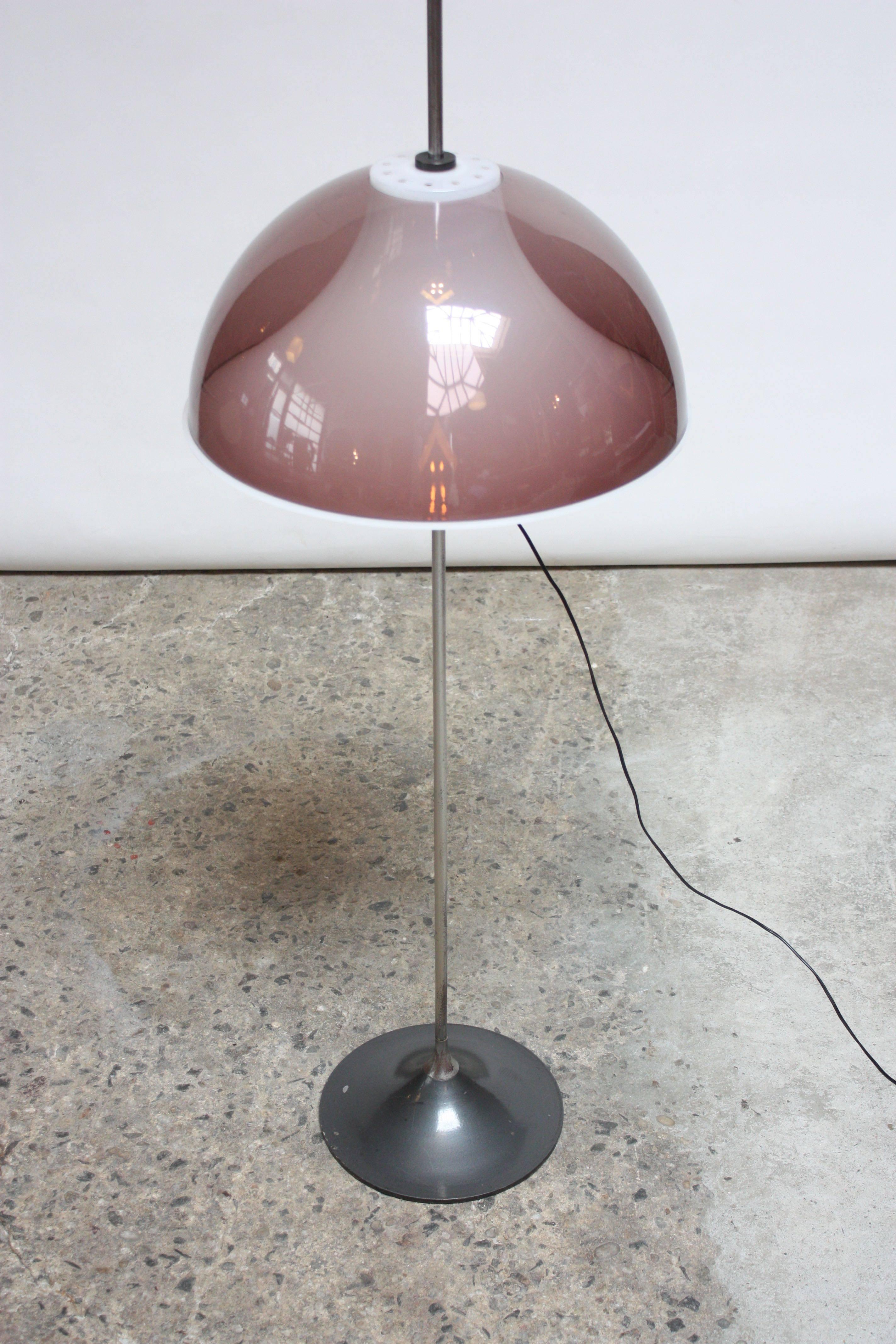 Nickel Italian Modern Adjustable Floor Lamp Attributed to Gino Sarfatti For Sale
