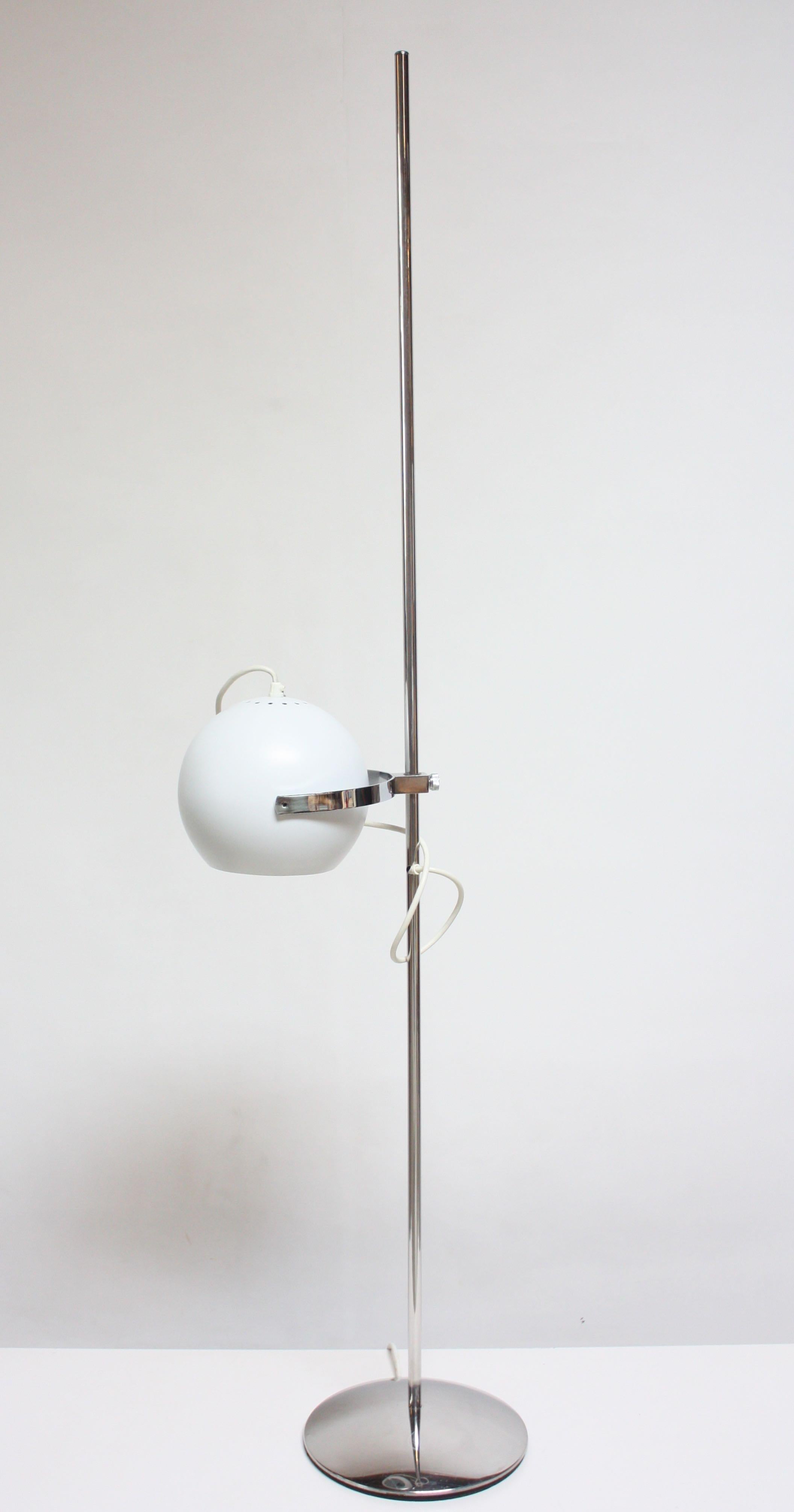 Chrome Italian Modern Adjustable Floor Lamp by Reggiani