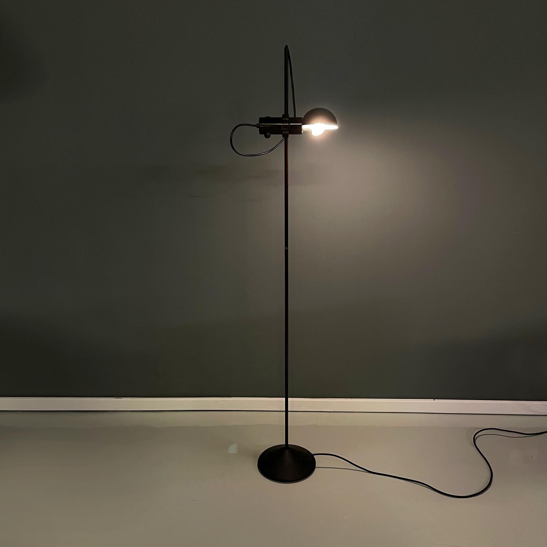 Late 20th Century Italian modern Adjustable floor lamp in brown metal by Tronconi, 1970s For Sale