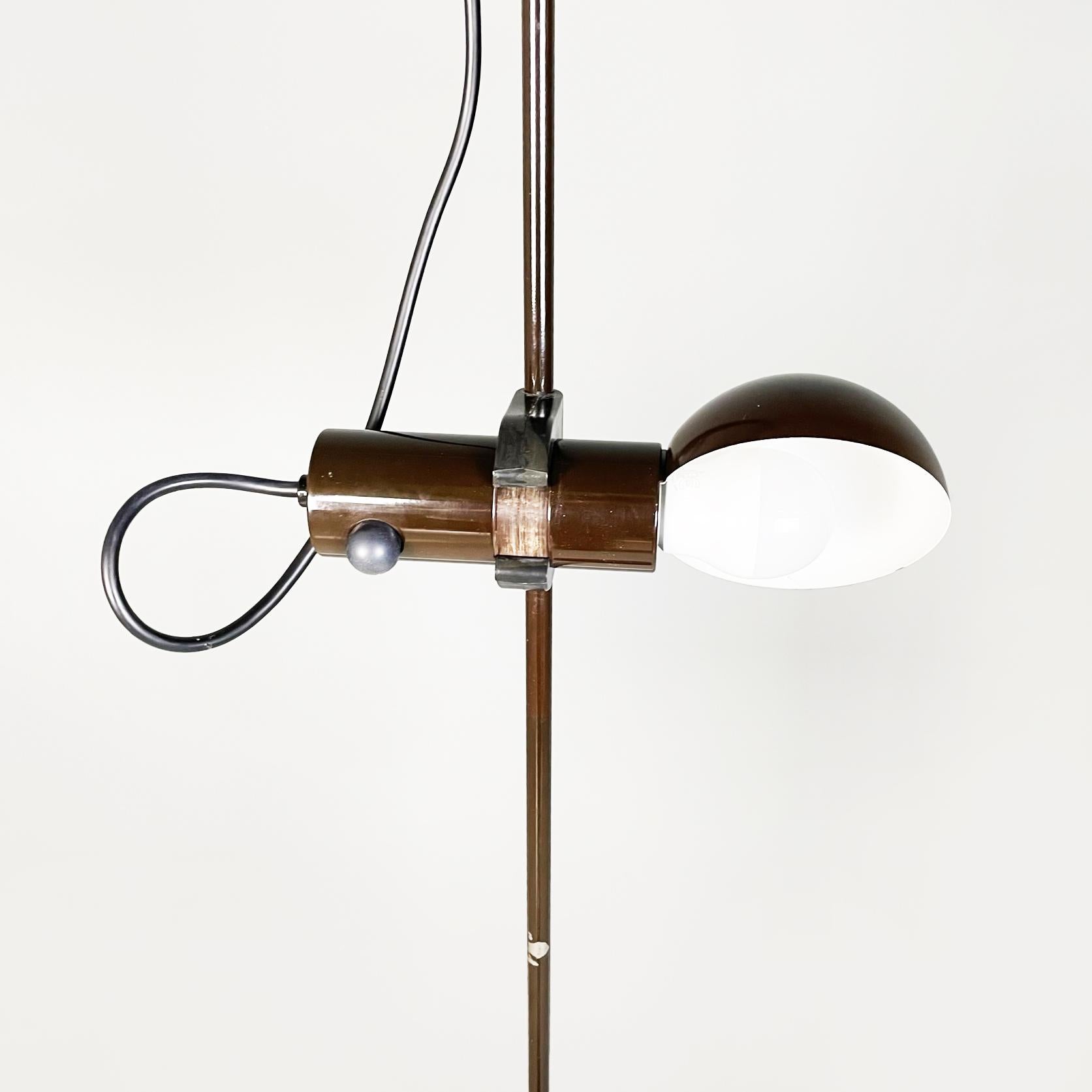 Italian modern Adjustable floor lamp in brown metal by Tronconi, 1970s For Sale 1