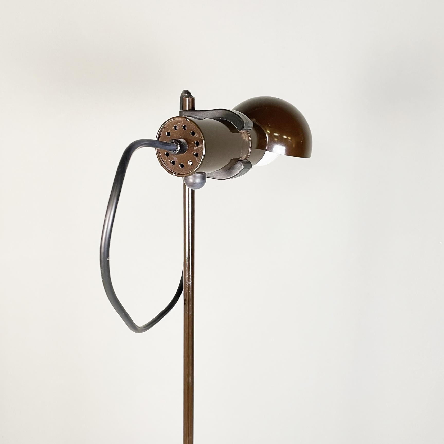 Italian modern Adjustable floor lamp in brown metal by Tronconi, 1970s For Sale 3
