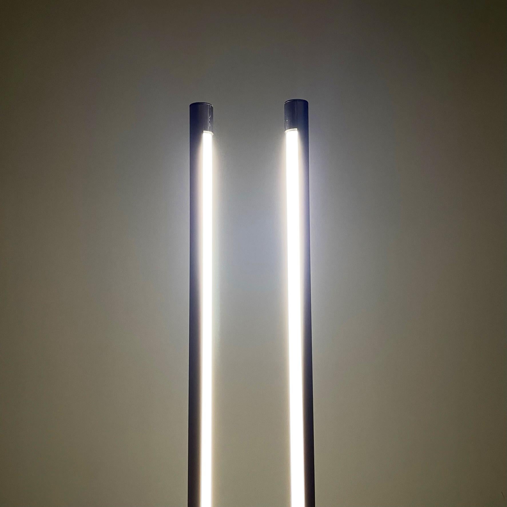 Metal Italian Modern Adjustable Floor Lamp Sistema Flu by R. Bonetto for Luci, 1980s For Sale