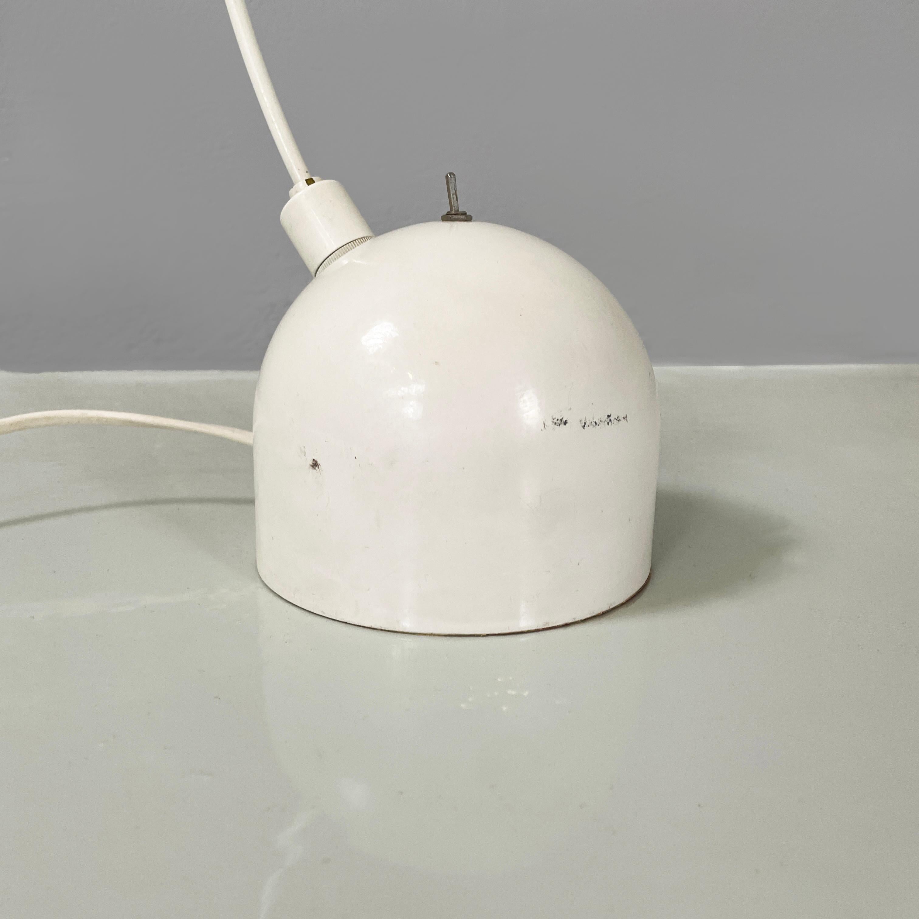 Italian modern Adjustable or desk table lamp in white metal, 1970s For Sale 8