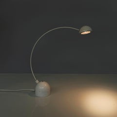 Italian modern Adjustable or desk table lamp in white metal, 1970s