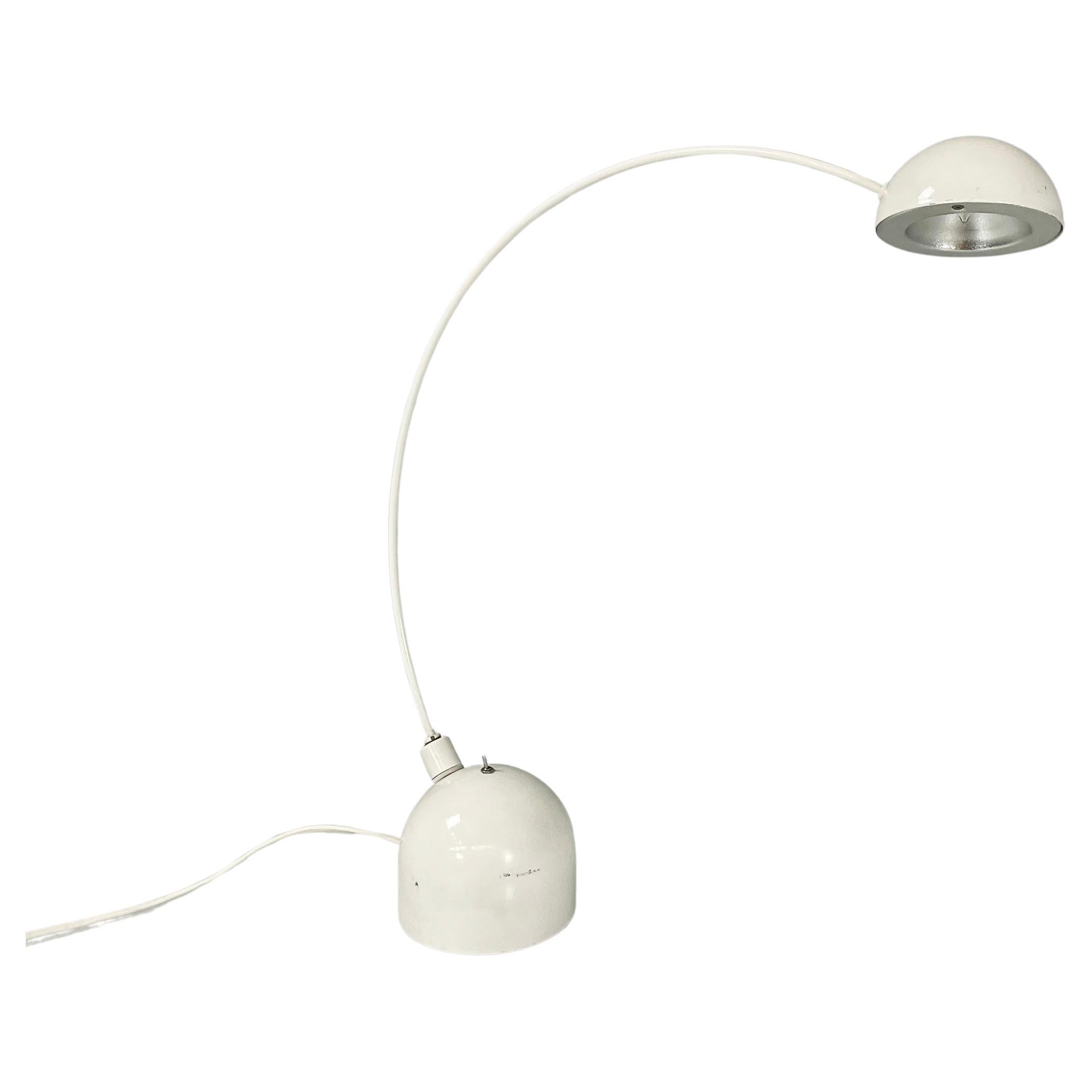 Italian modern Adjustable or desk table lamp in white metal, 1970s For Sale