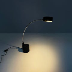 Italian modern adjustable black metal table lamp, 1980s