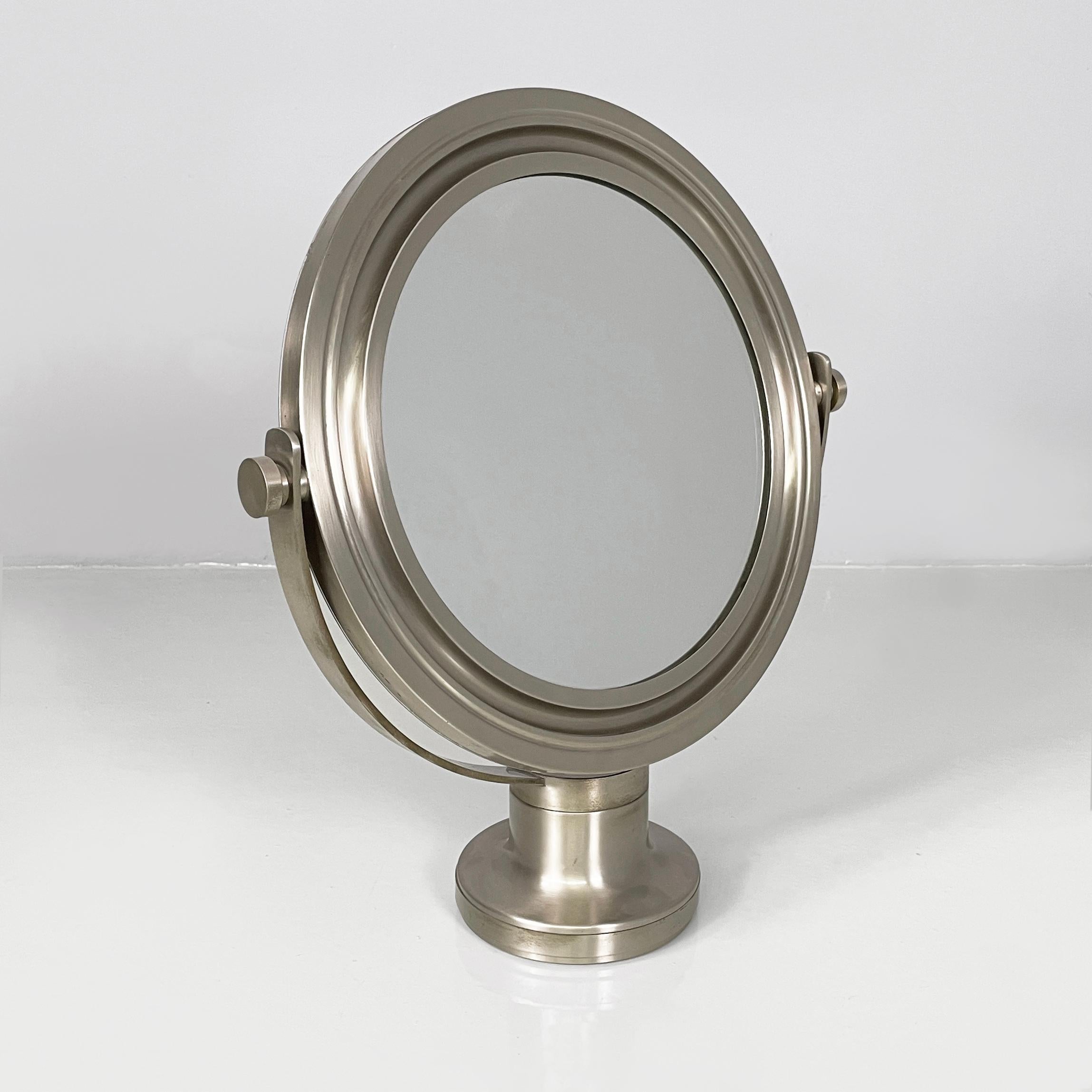 Miroir de table ajustable moderne italien en métal, 1970 en vente