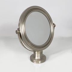 Miroir de table ajustable moderne italien en métal, 1970