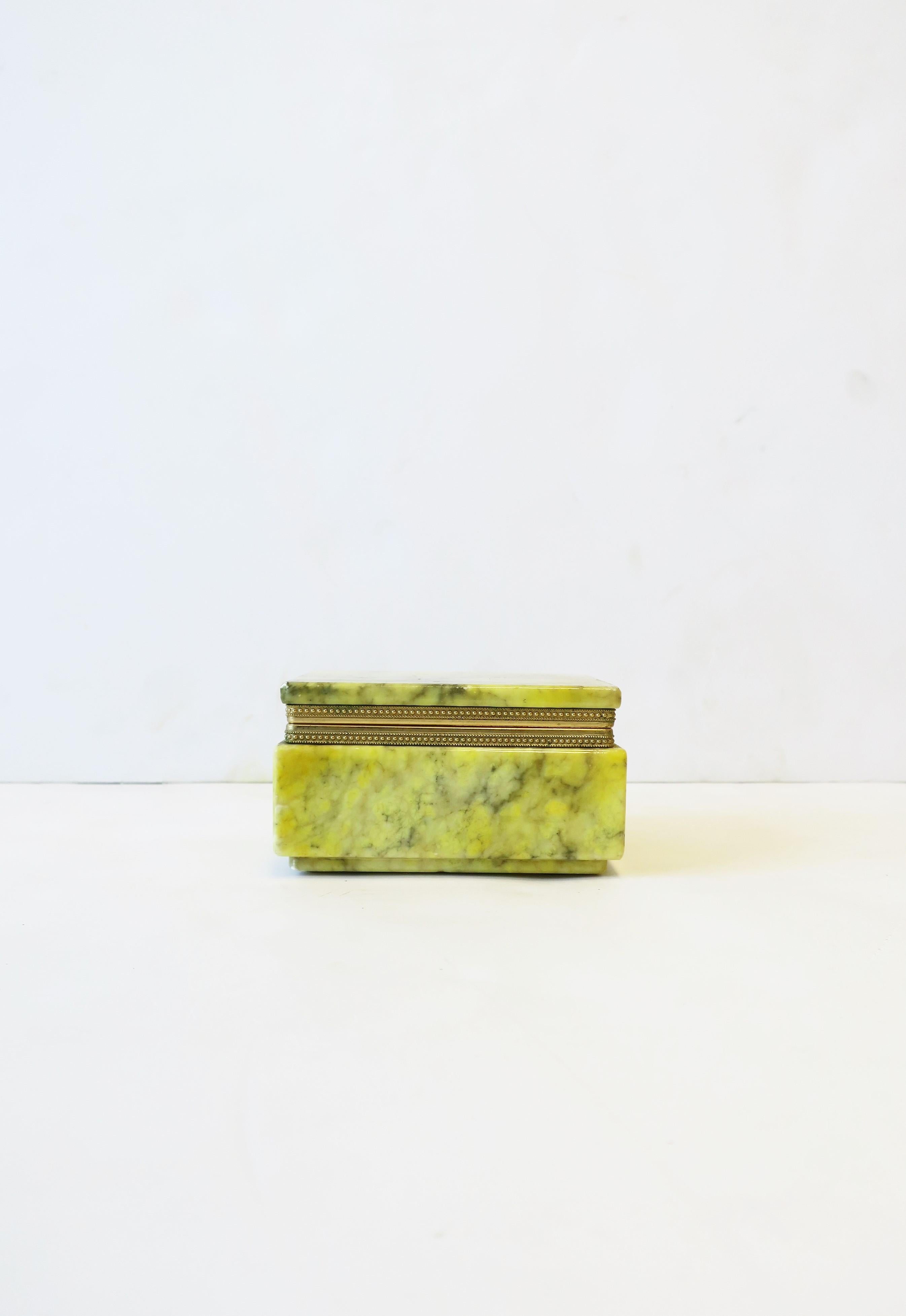 Metal Italian Modern Alabaster Marble Jewelry Box