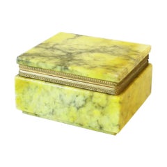 Vintage Italian Modern Alabaster Marble Jewelry Box