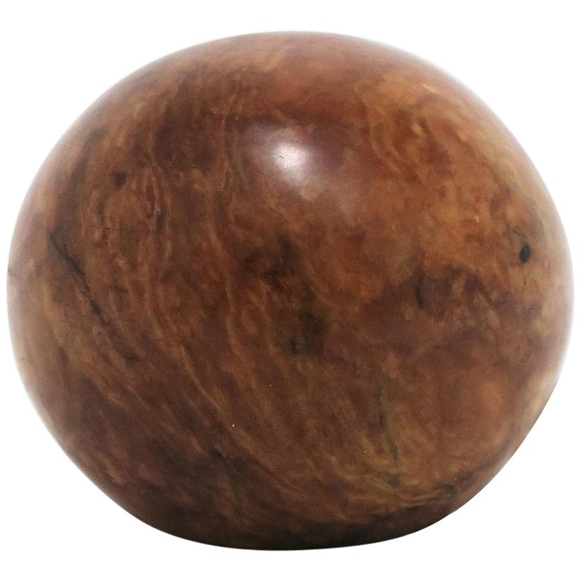 Italian Modern Alabaster Marble Round Decorative Sphere or Paperweight For Sale