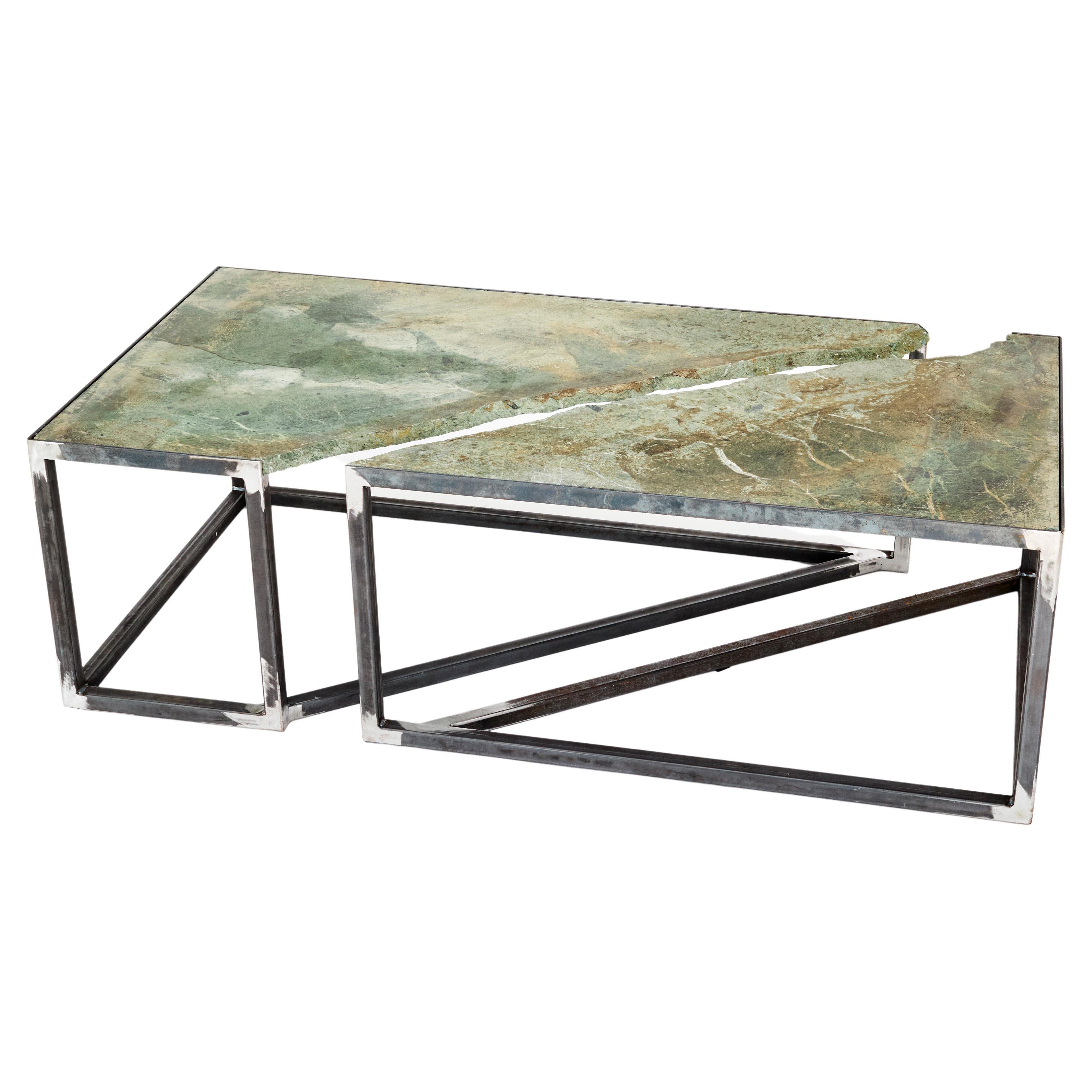 Italian Modern Alpine Marble and Brass Table by Federico Fontanella