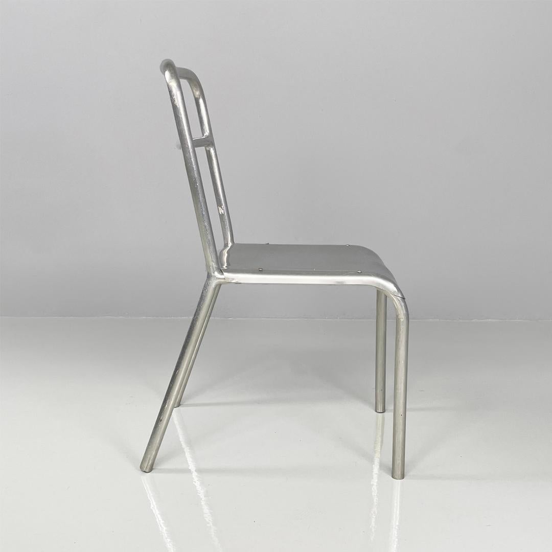 Sedie italiane moderne in alluminio, anni '70 In condizioni discrete in vendita a MIlano, IT