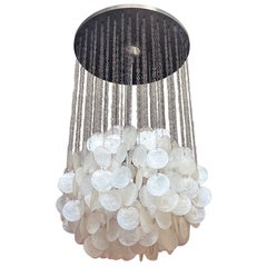 Italian Modern Aluminum Glass Fun Chandelier by Verner Panton for Luber, 1960s
