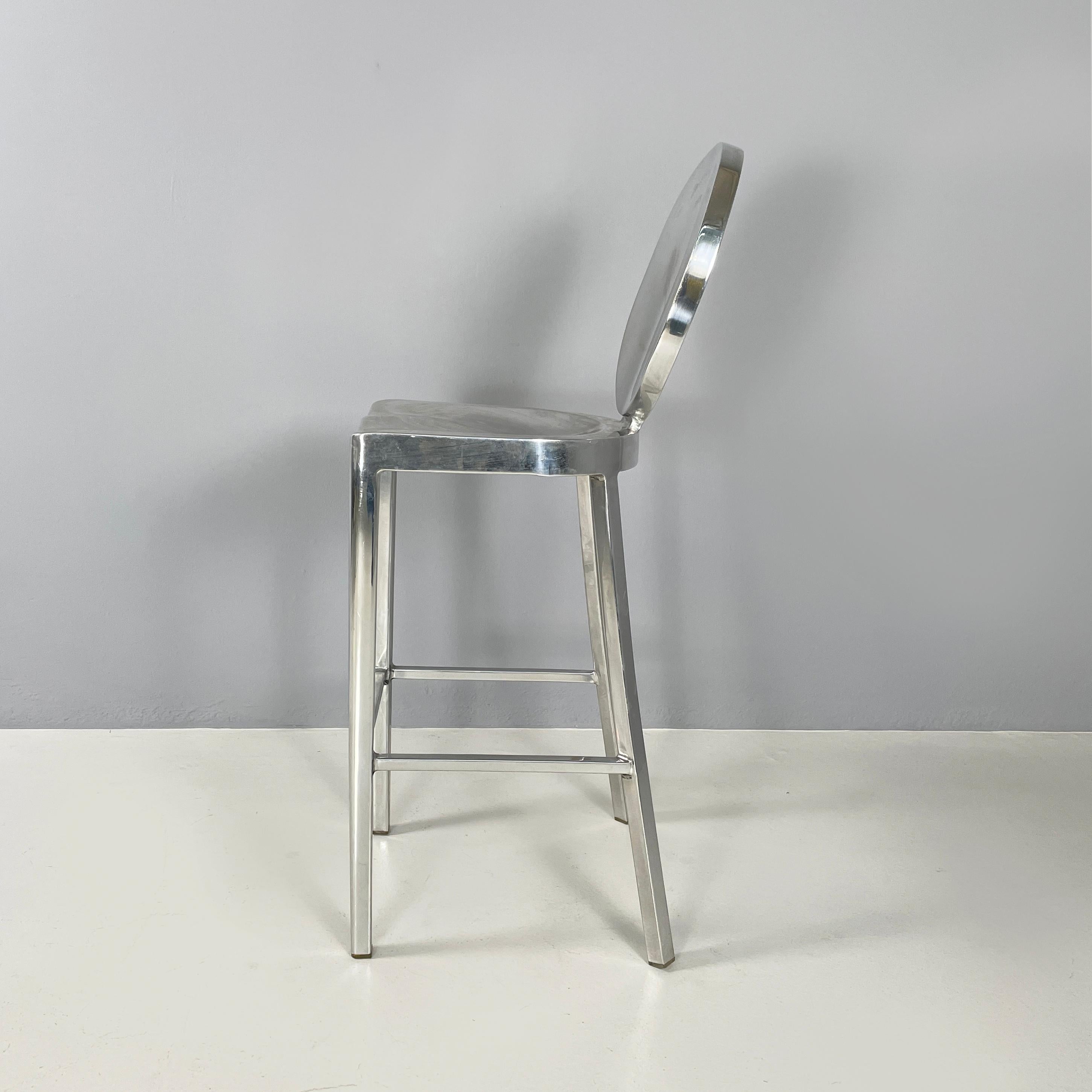 Modern Italian modern Aluminum high bar stool Kong by Philippe Starck for Emeco, 2000s For Sale
