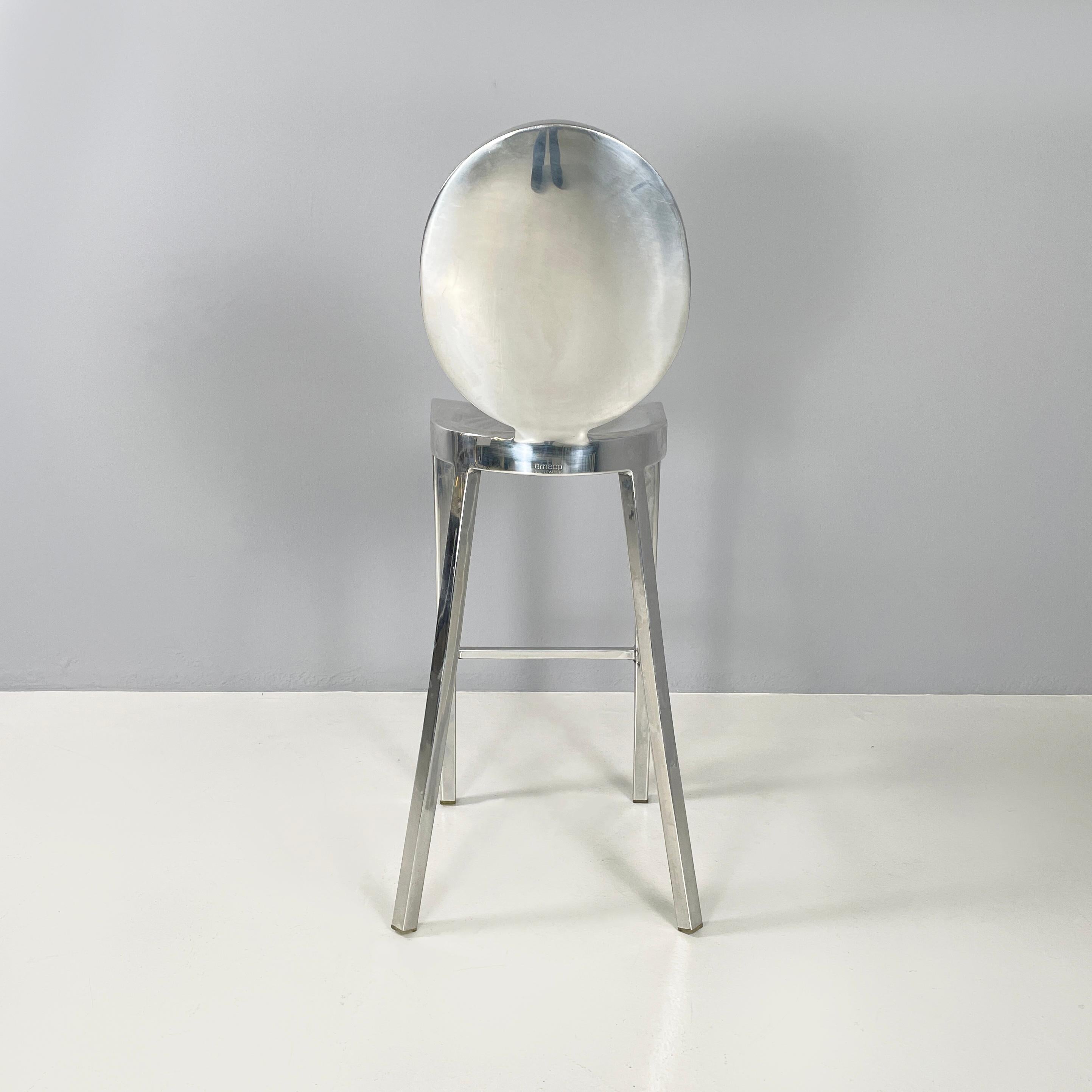 Contemporary Italian modern Aluminum high bar stool Kong by Philippe Starck for Emeco, 2000s For Sale