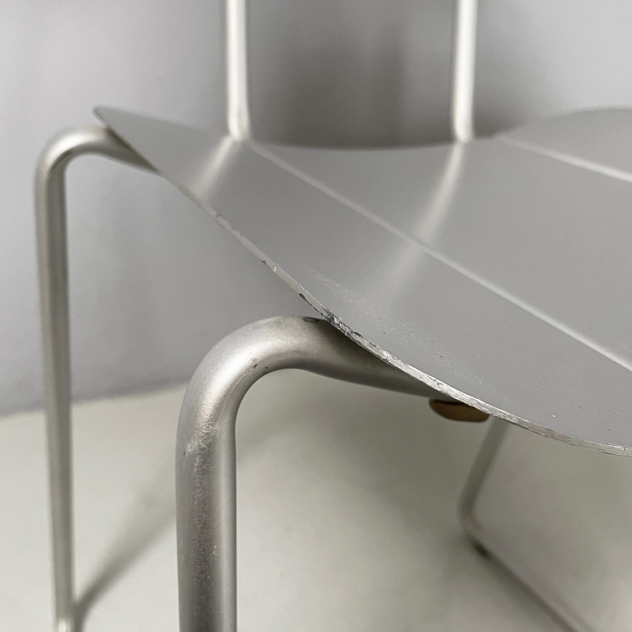 Italian modern aluminum stackable chairs by Tanzi, 1980s 7