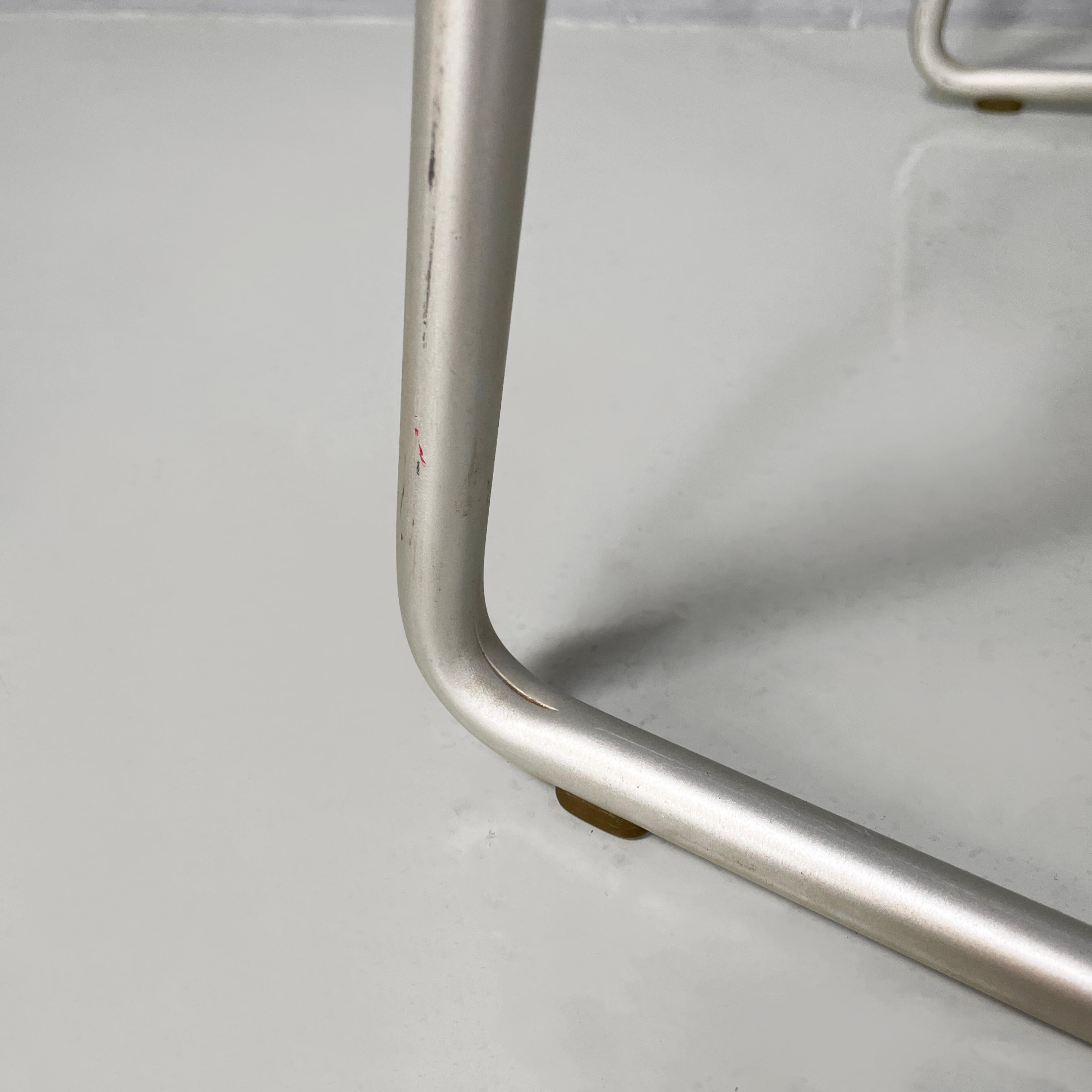 Italian modern aluminum stackable chairs by Tanzi, 1980s 12