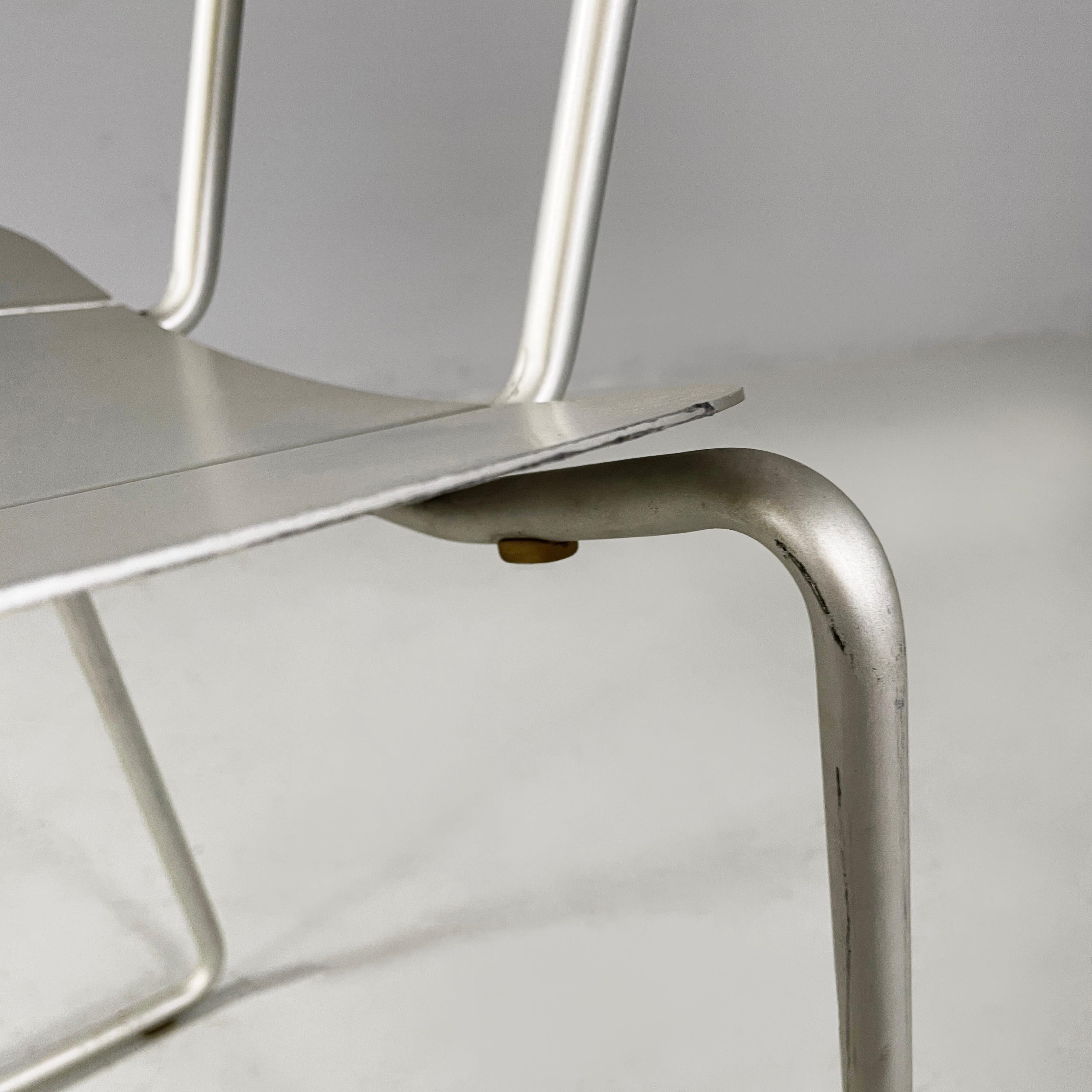 Italian modern aluminum stackable chairs by Tanzi, 1980s 2