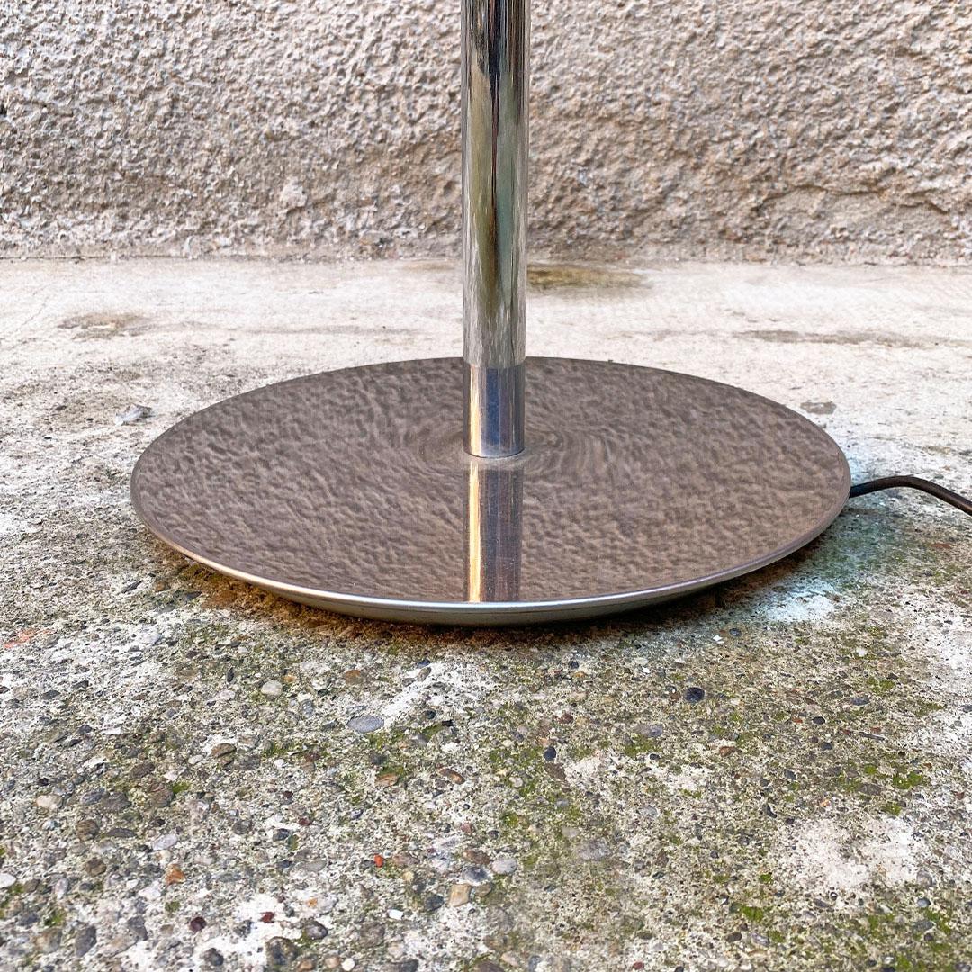 Italian Modern Amber Plexiglass, Glass and Chromed Metal Floor Lamp, 1970s 3