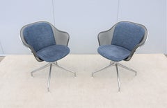 Italian Modern Antonio Citterio for B&B Italia Iuta Swivel Dining Chairs, a Pair