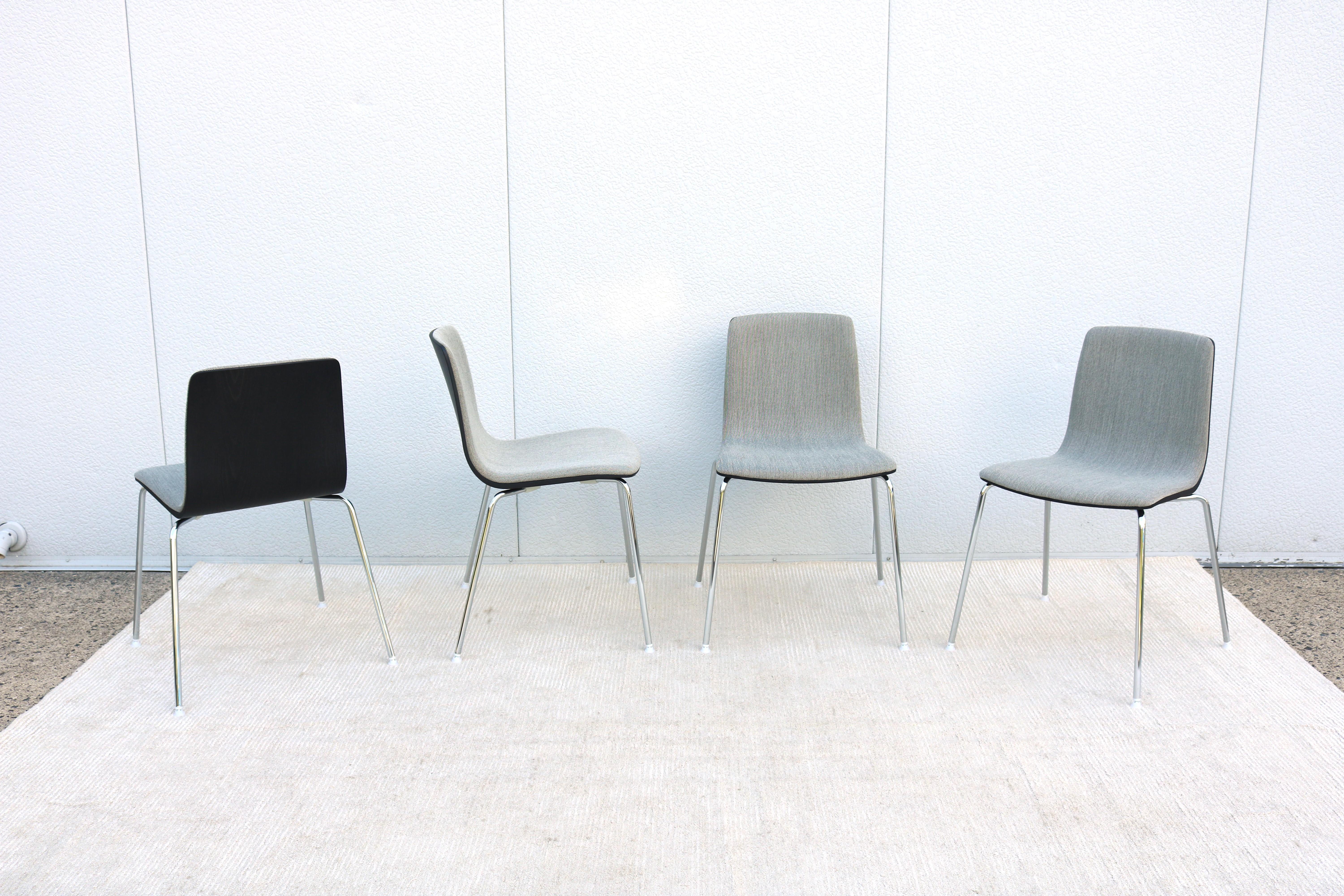 Minimalist Italian Modern Antti Kotilainen for Arper Aava Stackable Dining Chairs, Set of 4 For Sale